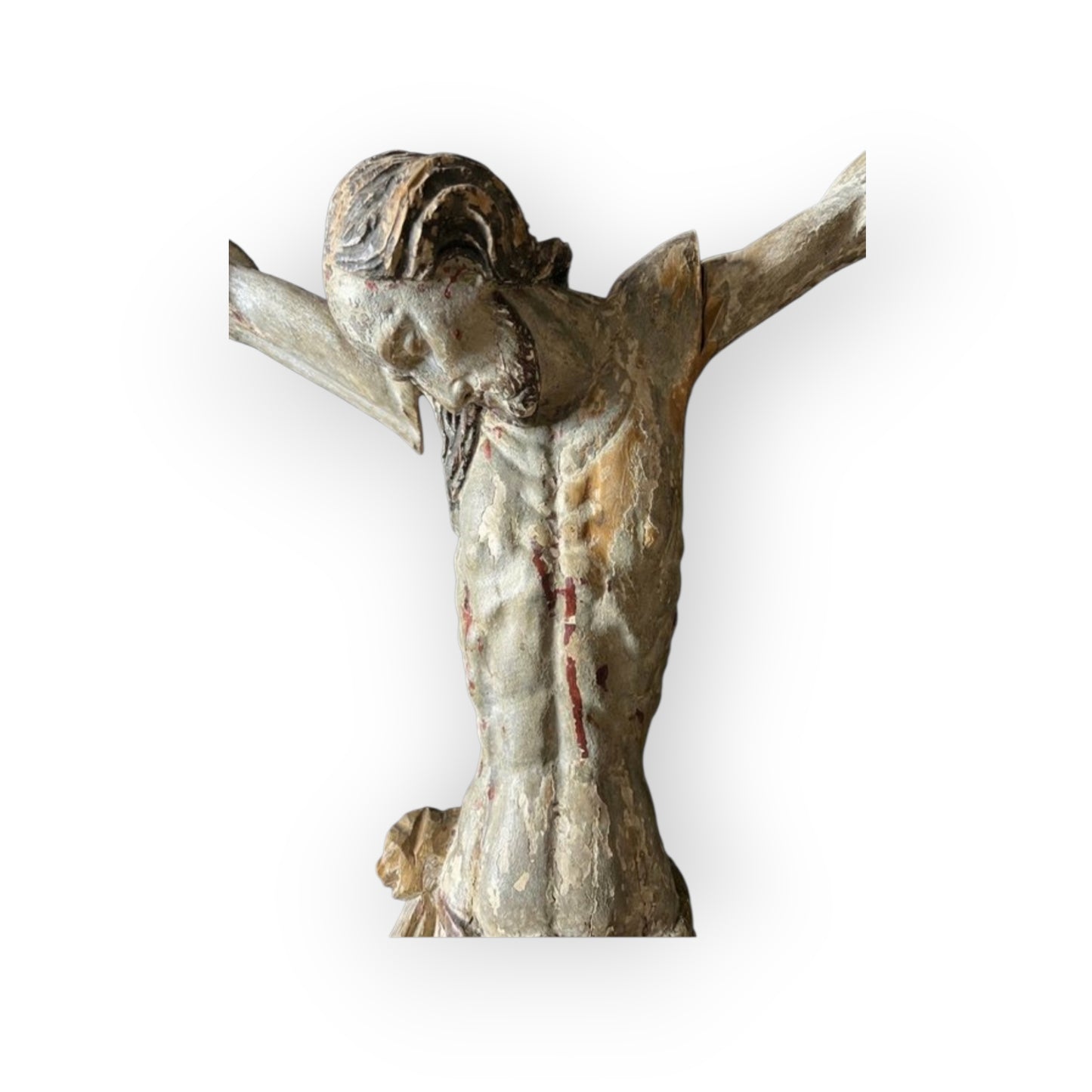 Large 18th Century Italian Antique Carved & Polychrome Corpus Christi, Northern Italy, Veneto or Friuli, circa 1750