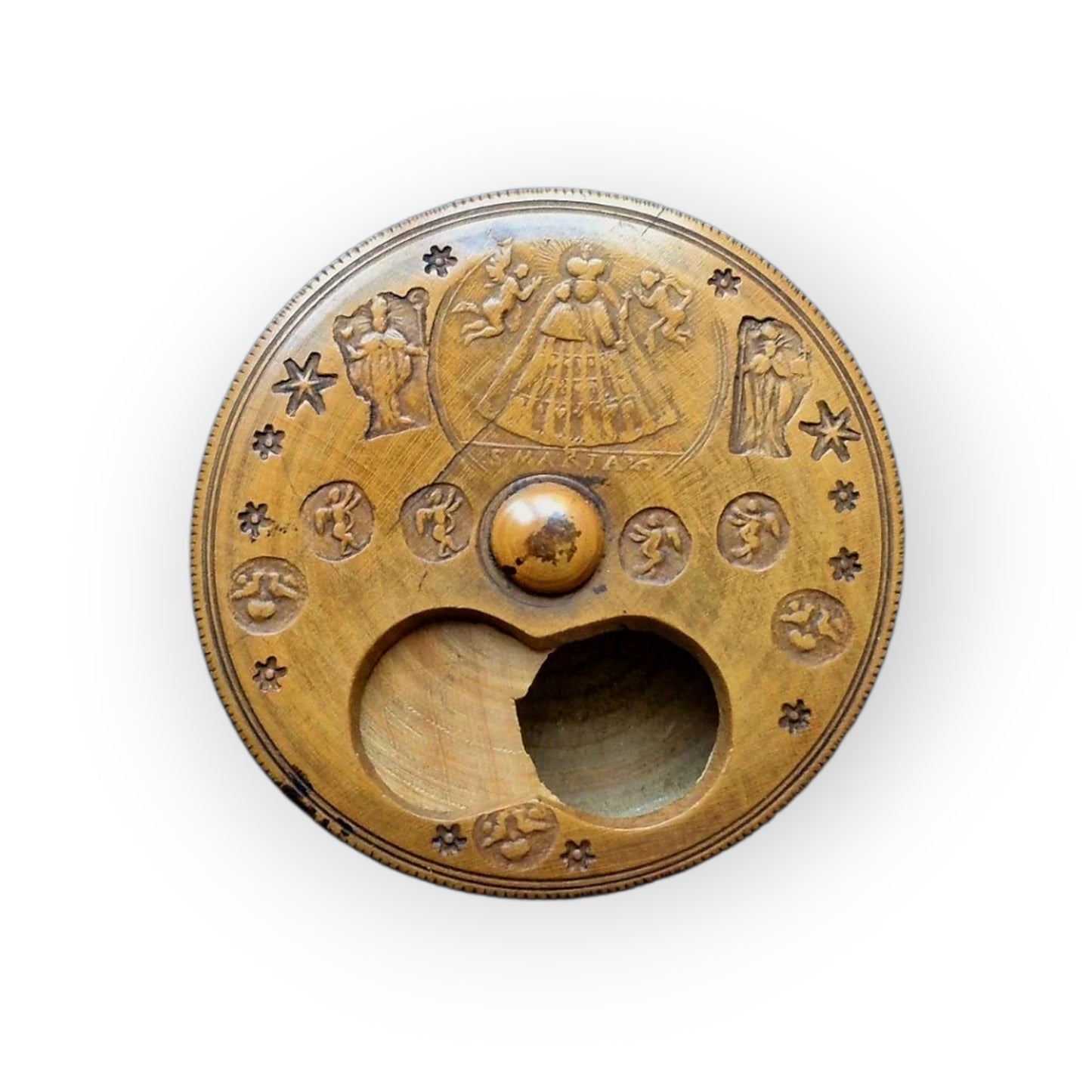 Rare 18th-Century Antique Treen Miser's Snuff Box, circa 1750-1820