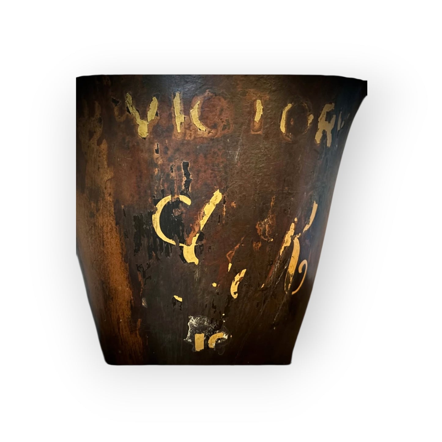 Lord Nelson Interest - Georgian Antique Naval Leather & Copper Fire Bucket, Inscribed 'Victory' with GR Cypher, circa 1800-1820