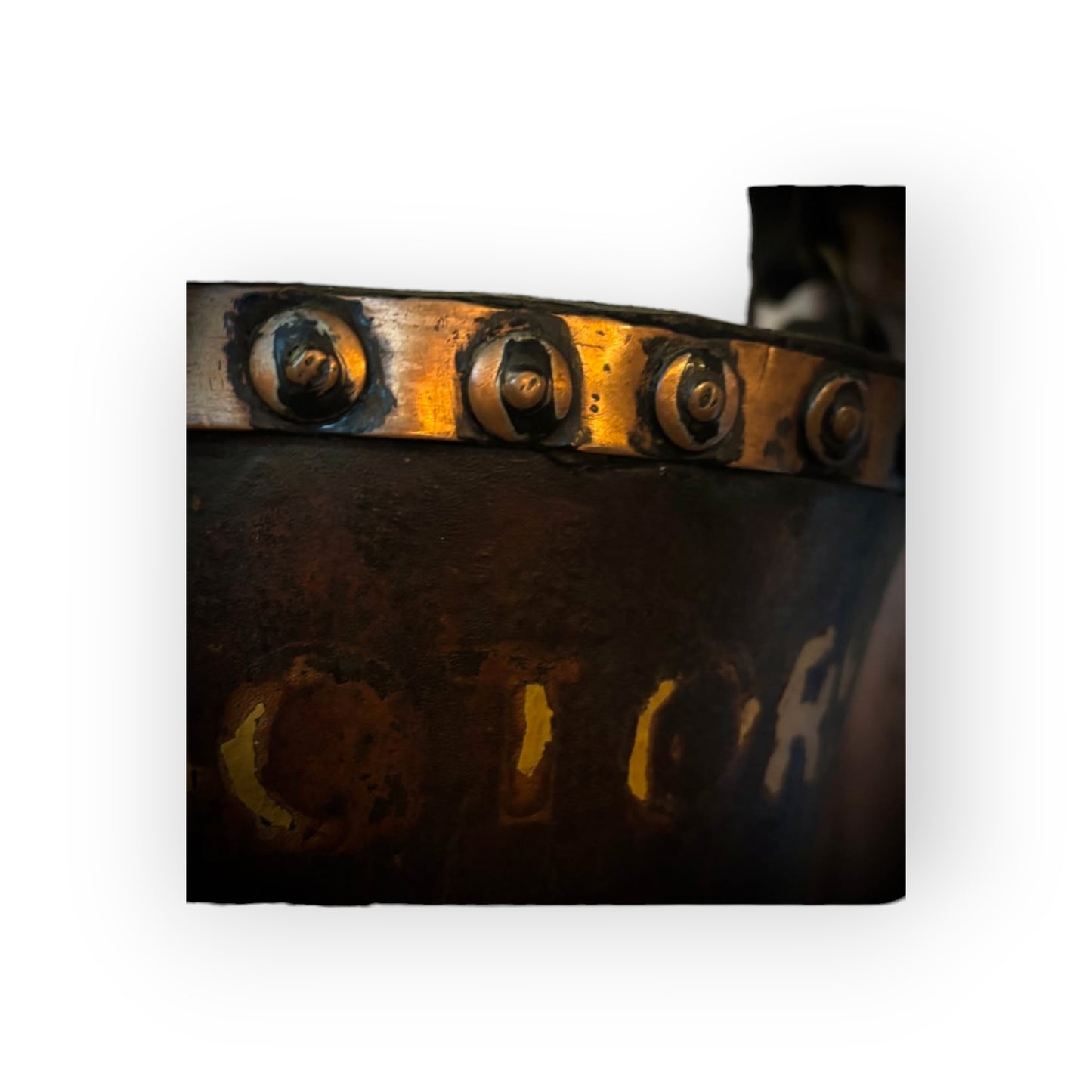 Lord Nelson Interest - Georgian Antique Naval Leather & Copper Fire Bucket, Inscribed 'Victory' with GR Cypher, circa 1800-1820