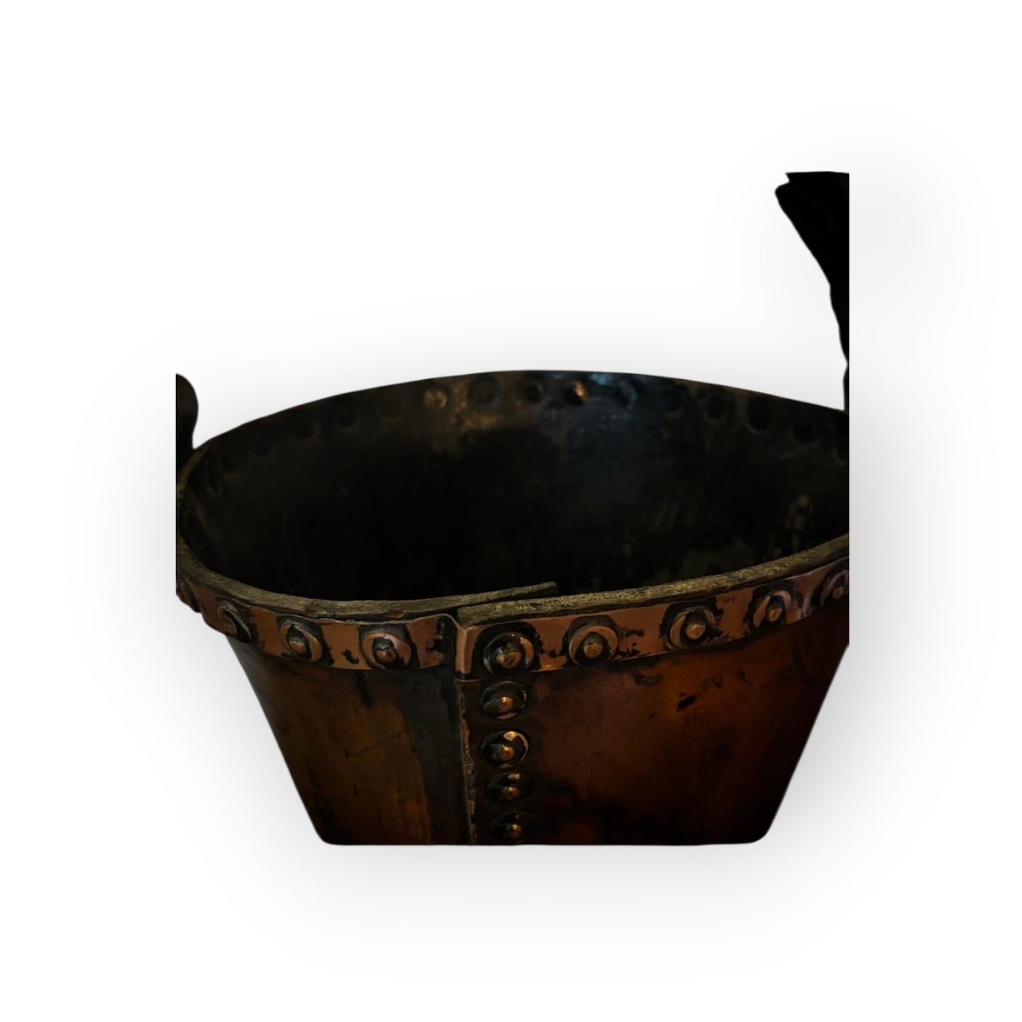 Lord Nelson Interest - Georgian Antique Naval Leather & Copper Fire Bucket, Inscribed 'Victory' with GR Cypher, circa 1800-1820