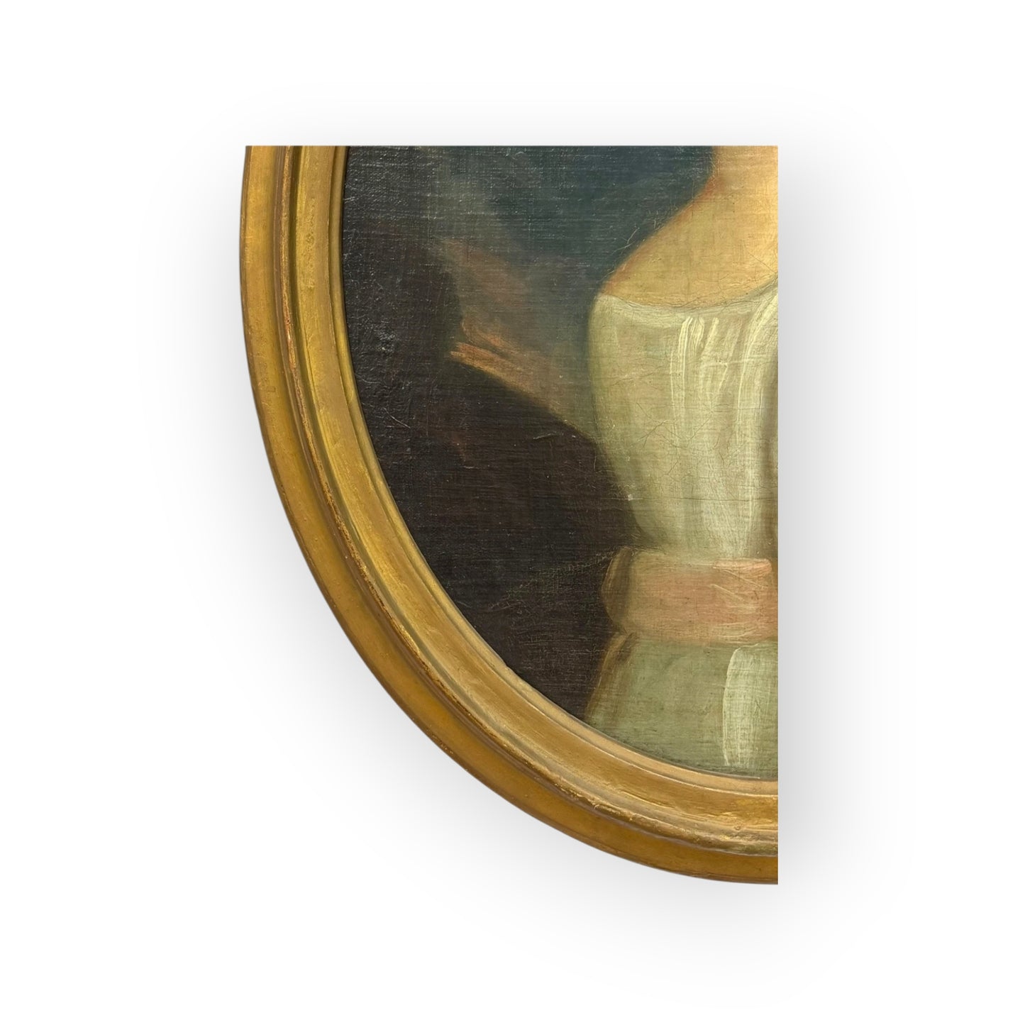 An Attractive Early 19th Century English Antique Oval Portrait of a Young Lady, British Provincial School, Oil on Canvas, circa 1800-1815