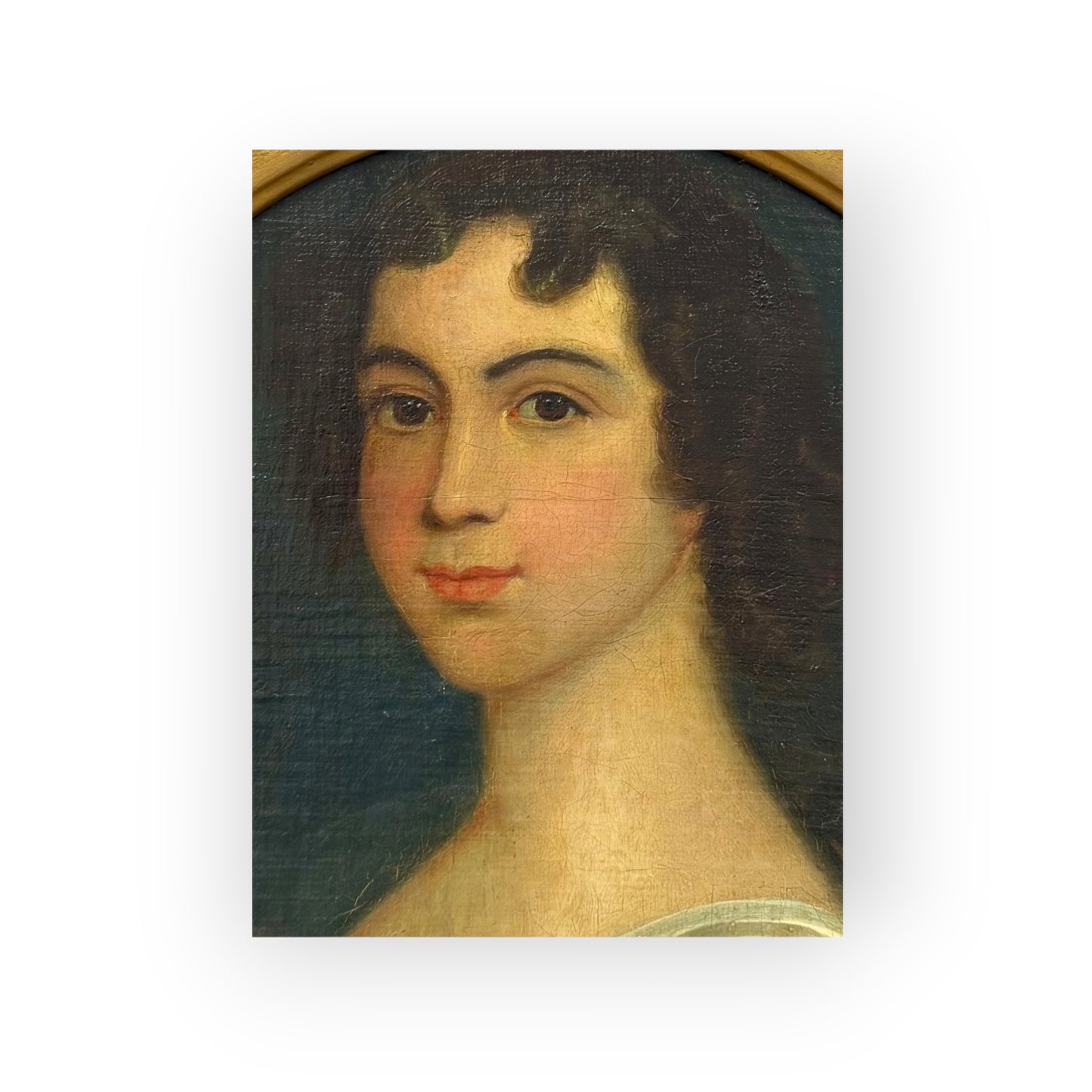 An Attractive Early 19th Century English Antique Oval Portrait of a Young Lady, British Provincial School, Oil on Canvas, circa 1800-1815
