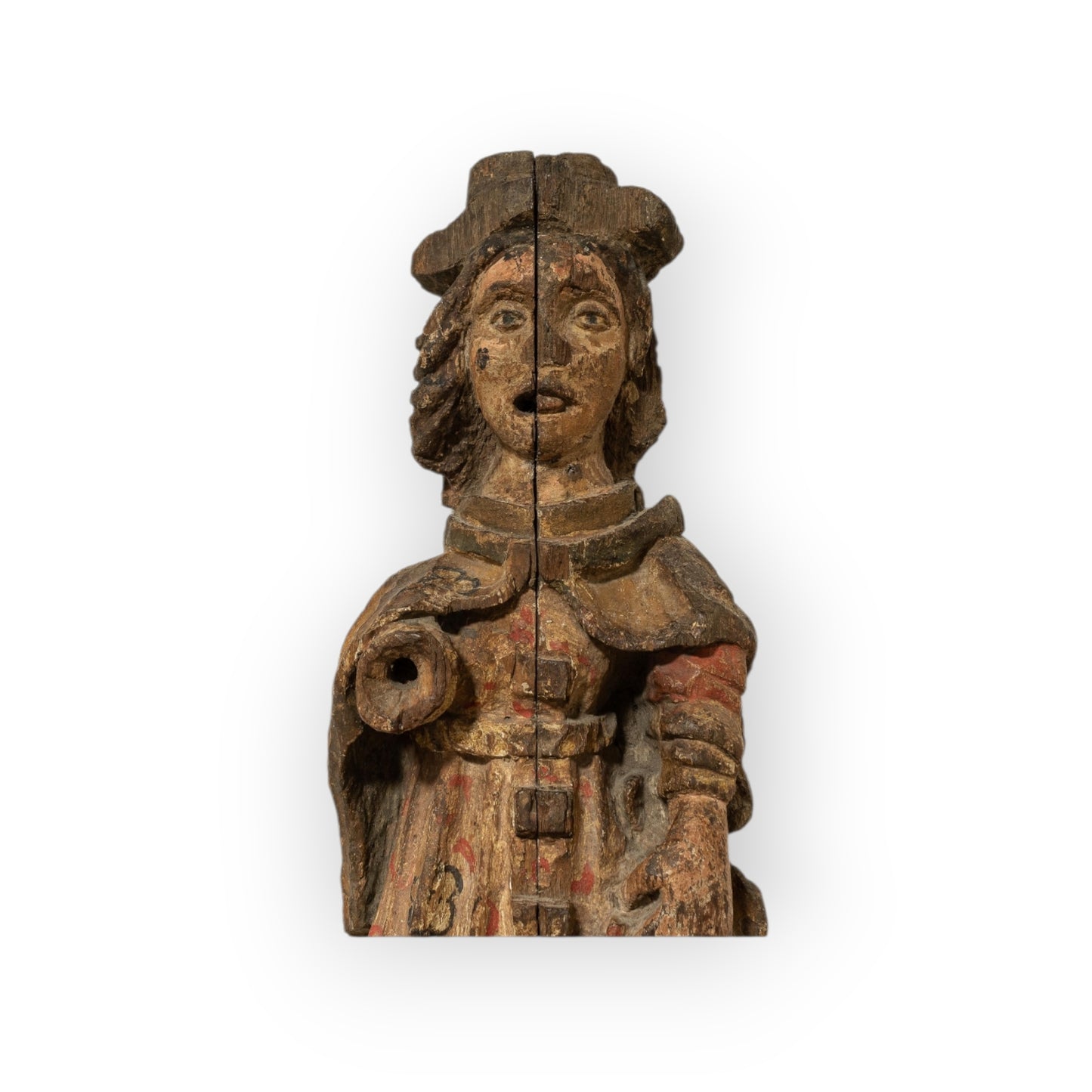 An Antique Carved Oak and Polychrome Figure of Saint Roche, Franco-Spanish, Circa 1600