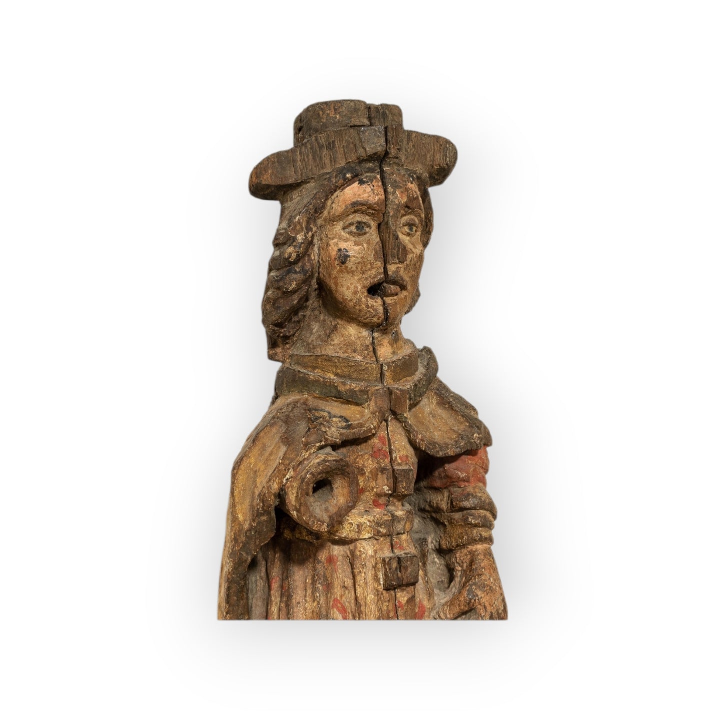 An Antique Carved Oak and Polychrome Figure of Saint Roche, Franco-Spanish, Circa 1600