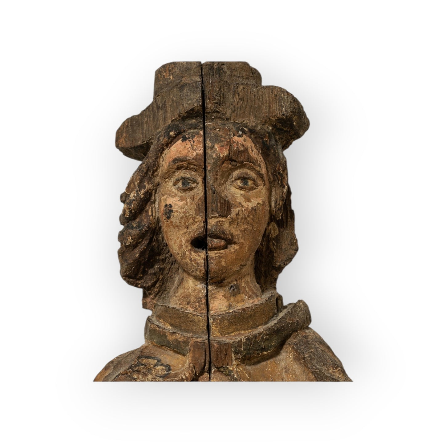 An Antique Carved Oak and Polychrome Figure of Saint Roche, Franco-Spanish, Circa 1600