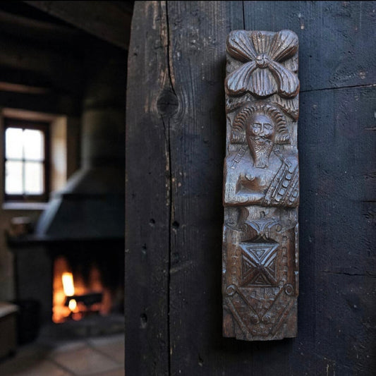 Late 16th-Century English Antique Carved Oak Term, circa 1600