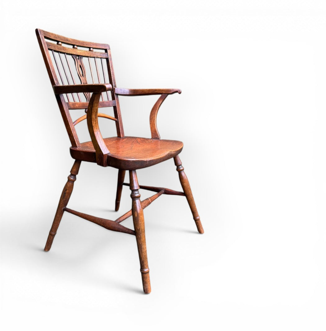 A George III Period English Antique Mendlesham Armchair, Suffolk, Circa 1790–1810