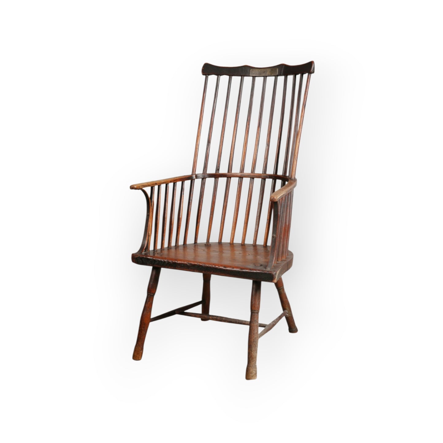 Late 18th Century English Antique Ash & Elm Comb-Back Windsor Armchair, Attributed to the West Country