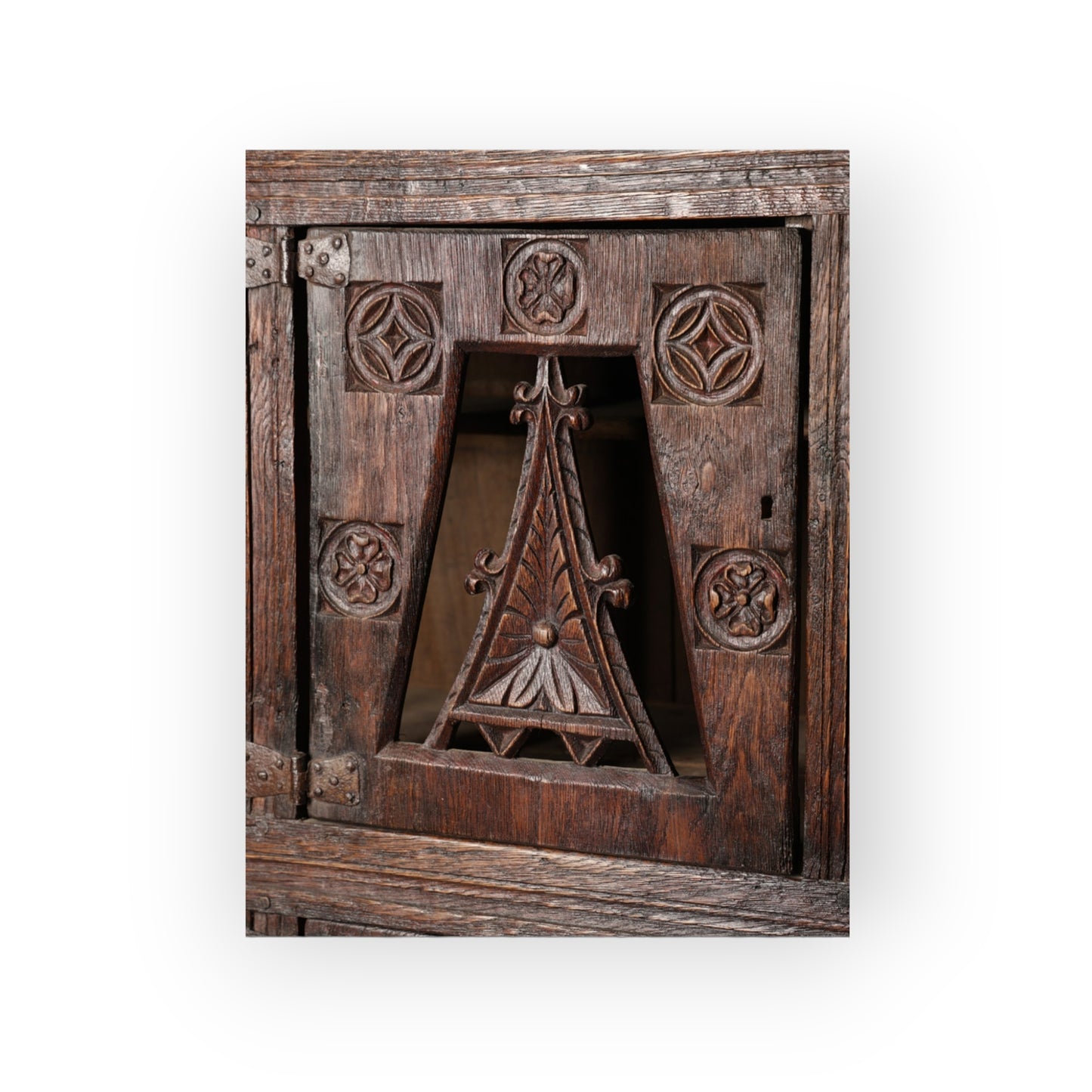 English Antique Oak Aumbry / Livery Cupboard Constructed From 16th Century Timbers