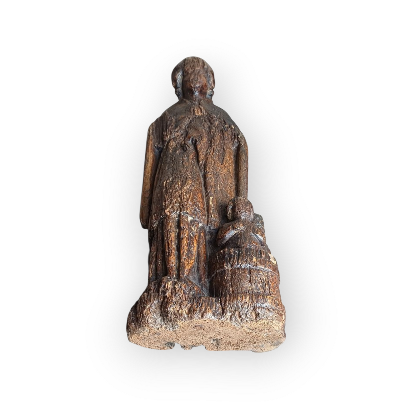 Late 15th-Century Antique Oak Statue of Saint Nicholas, Circa 1480