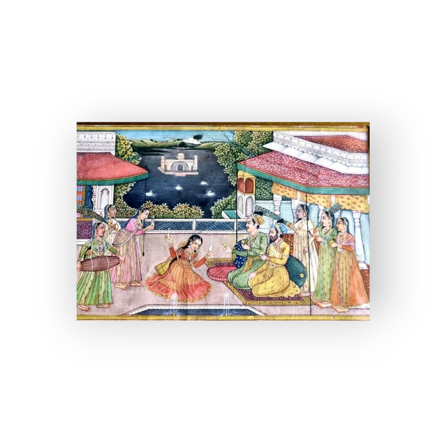 Mughal Empire Interest - A Fine Matched Pair of Early 19th Century Indian Antique Miniature Paintings of Marriage Scenes