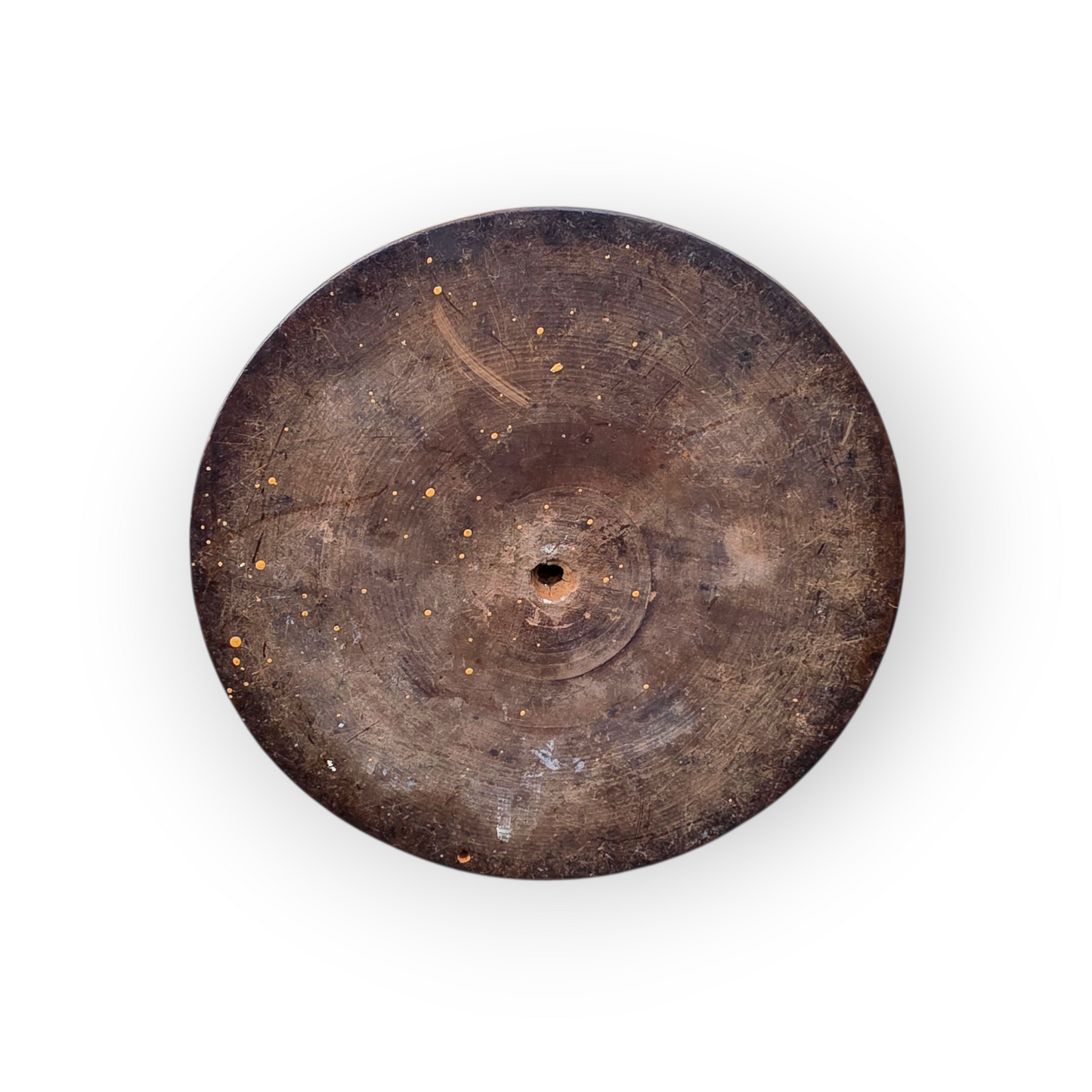 Rare 18th-Century Italian Carved Wood & Brass Candlestick