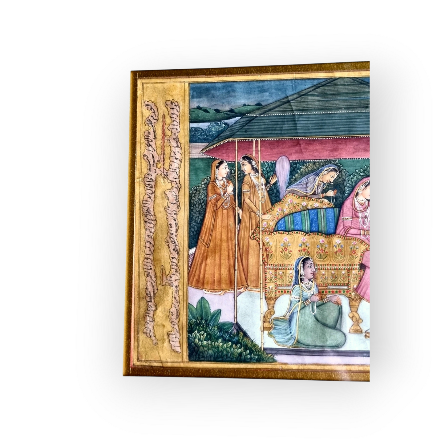 Mughal Empire Interest - A Fine Matched Pair of Early 19th Century Indian Antique Miniature Paintings of Marriage Scenes