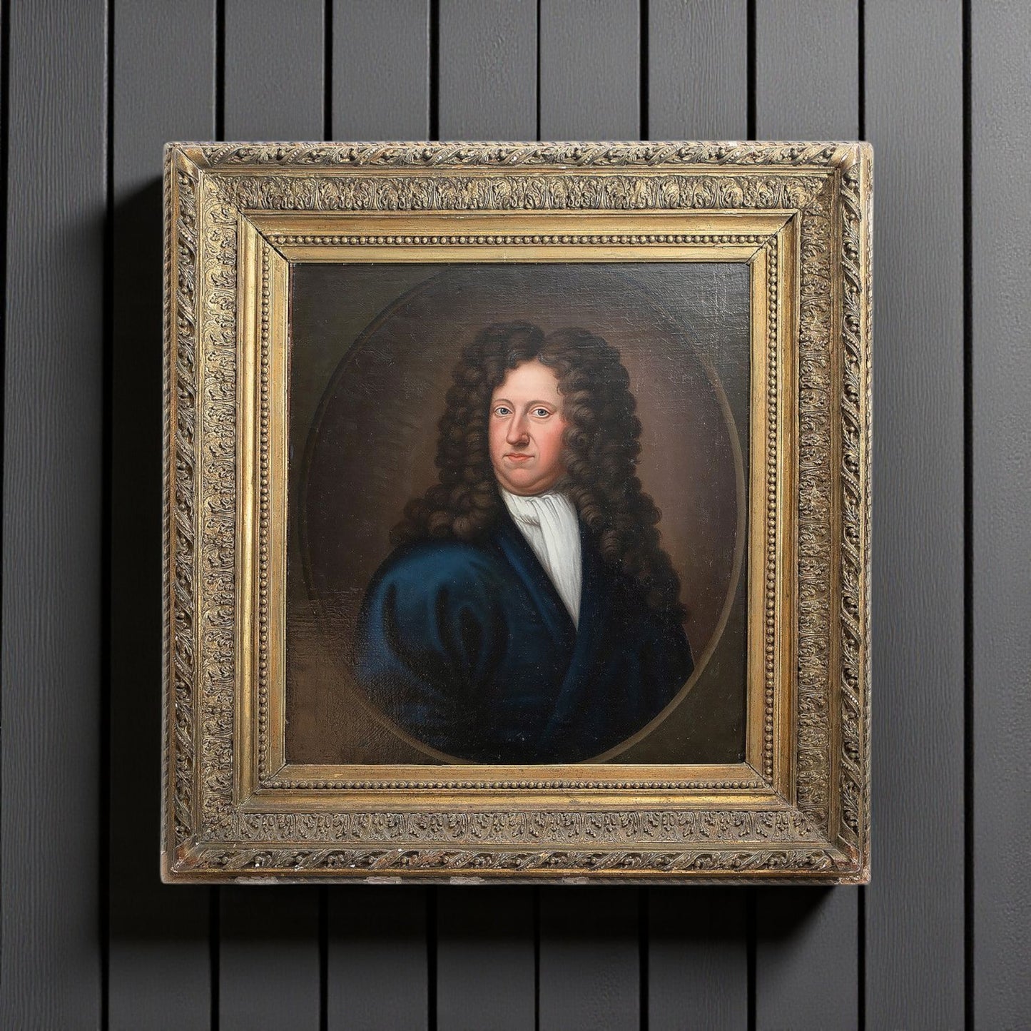Large, Early, 18th-Century German School Antique Oil On Canvas Portrait Of A Bewigged Gentleman, Attributed To JOHANN PAUL LUDDEN, circa 1731