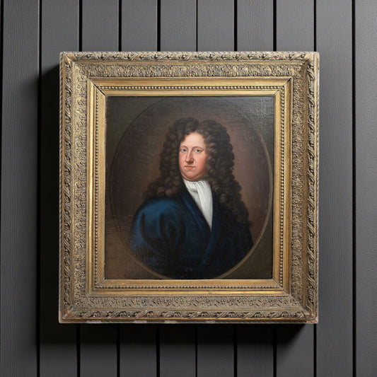 Large, Early, 18th-Century German School Antique Oil On Canvas Portrait Of A Bewigged Gentleman, Attributed To JOHANN PAUL LUDDEN, circa 1731