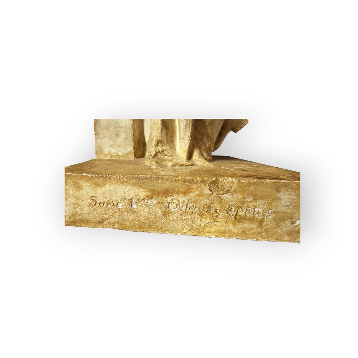 Holt Antiques at Walsingham Mill neoclassical Jean Racine sculpture base with aged stone patina and engraved detail
