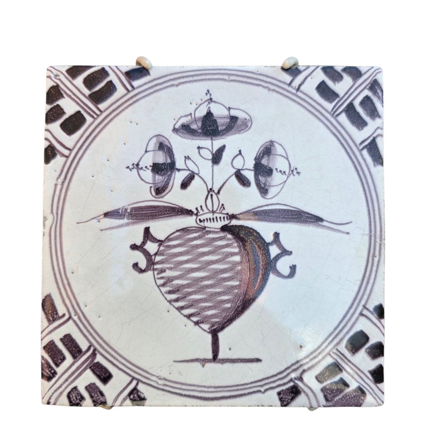 A Dutch Antique Delft Tin-Glazed Earthenware Tile, Early to Mid-18th Century, circa 1720–1760