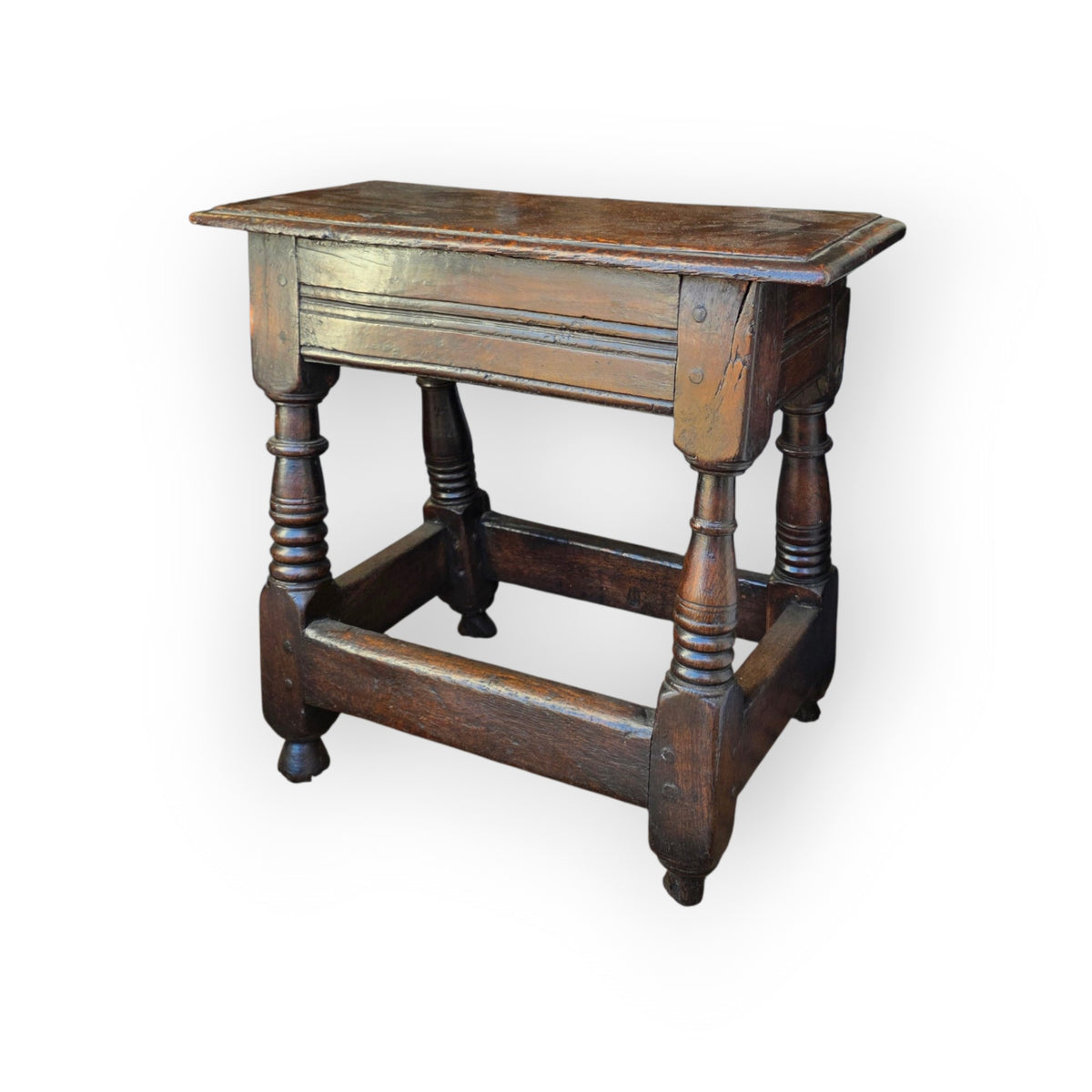 Late 17th Century English Antique Oak Joint Stool