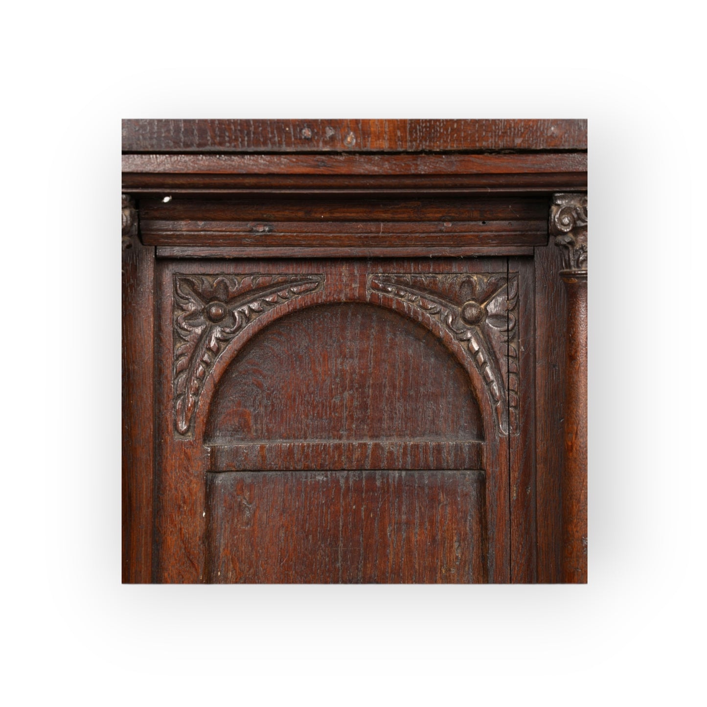 Large 18th-Century Antique Oak Niche of Architectural Form