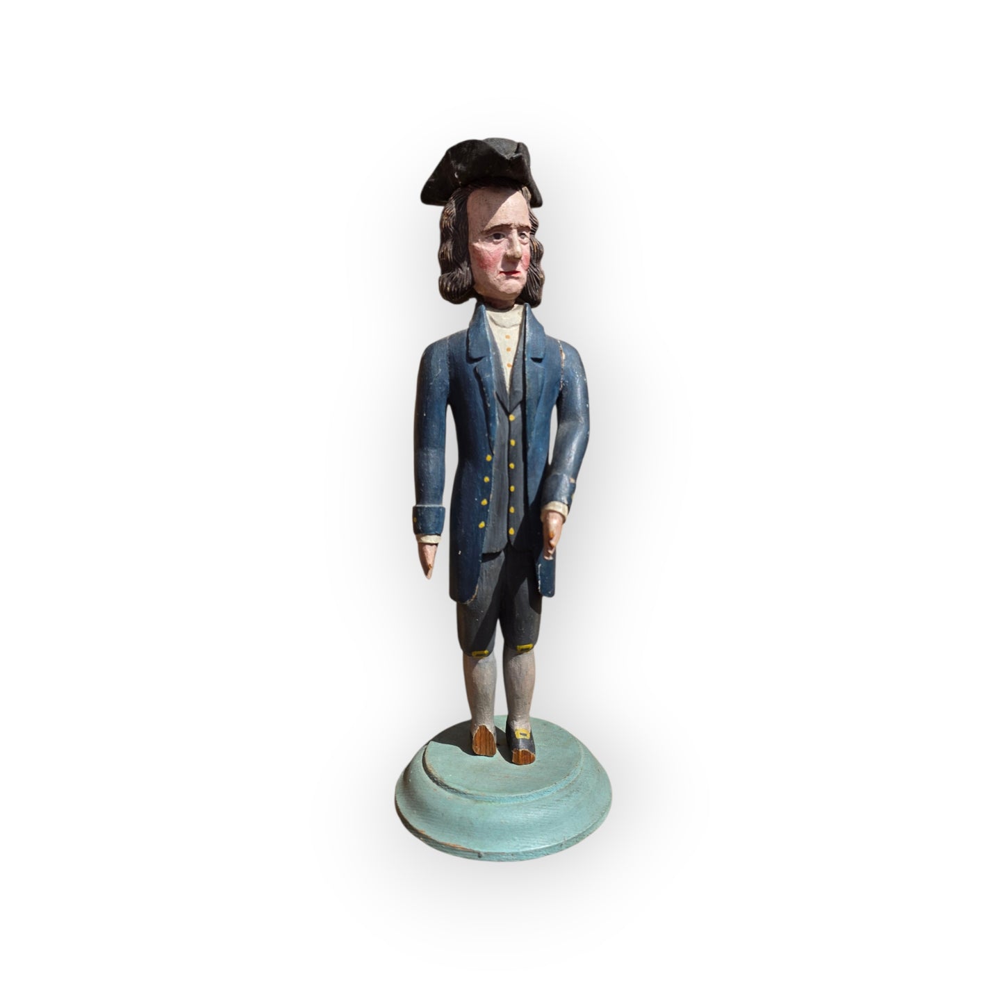 Ex-Levine Collection - A 19th Century American Antique Folk Art Carved Figure of a Georgian Gentleman Colonist