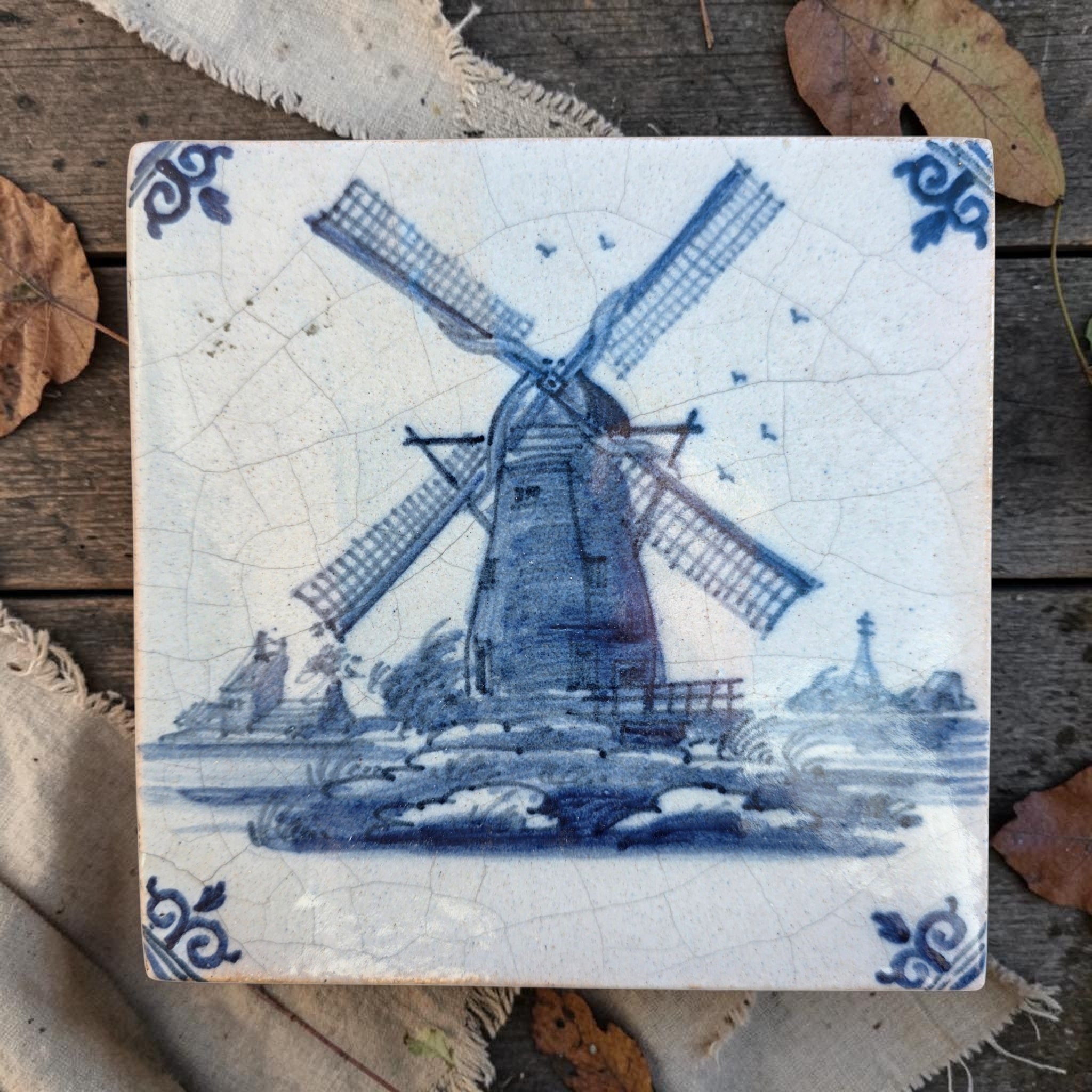 18th‑Century Dutch Antique Delft Windmill Tile, circa 1760-1780 – Holt ...