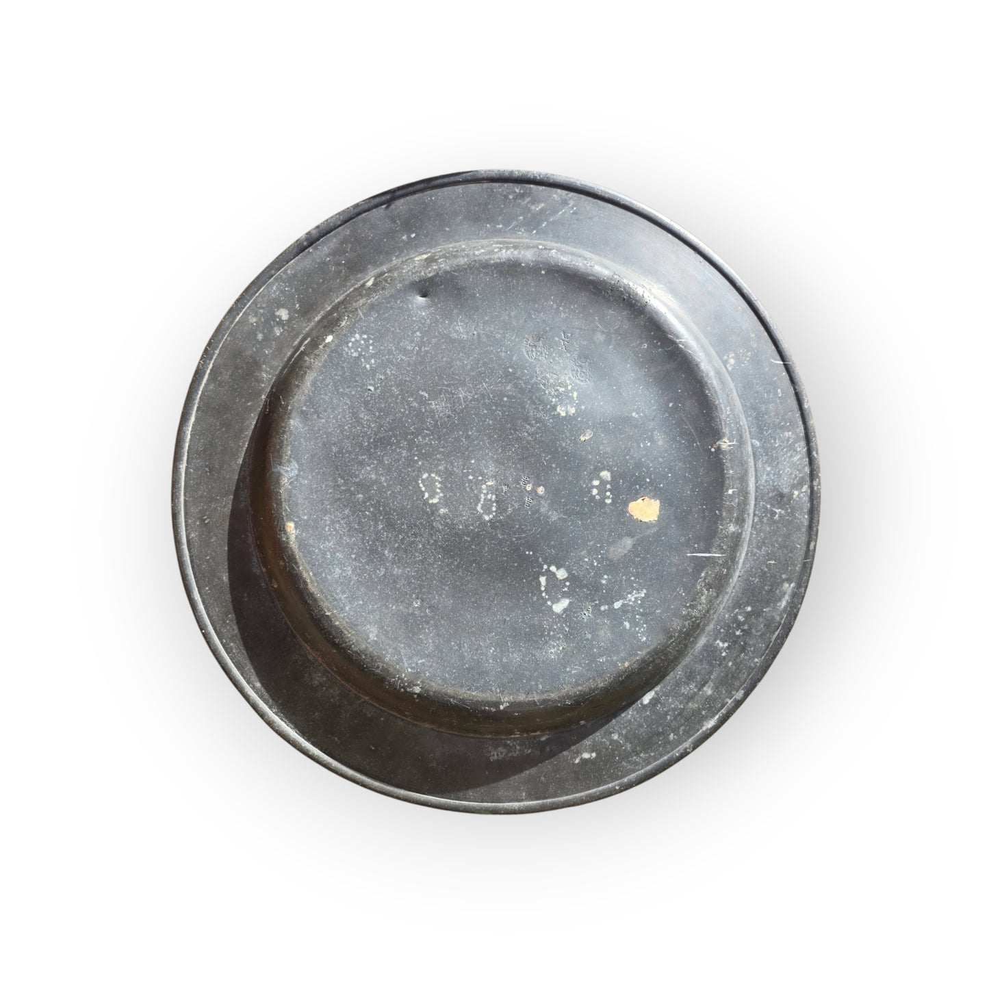 A Massive English Antique Triple-Reeded Pewter Charger, C.1675–1710, 50cm (19 3/4") Diameter