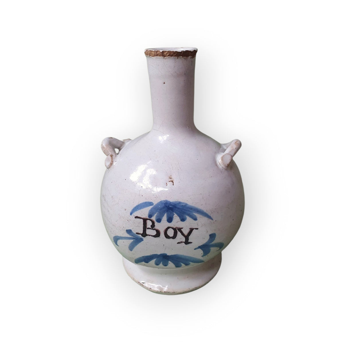 A 17th Century, French Antique, Faience "Boy" Bottle, Circa 1680, Attributed to Nevers, France