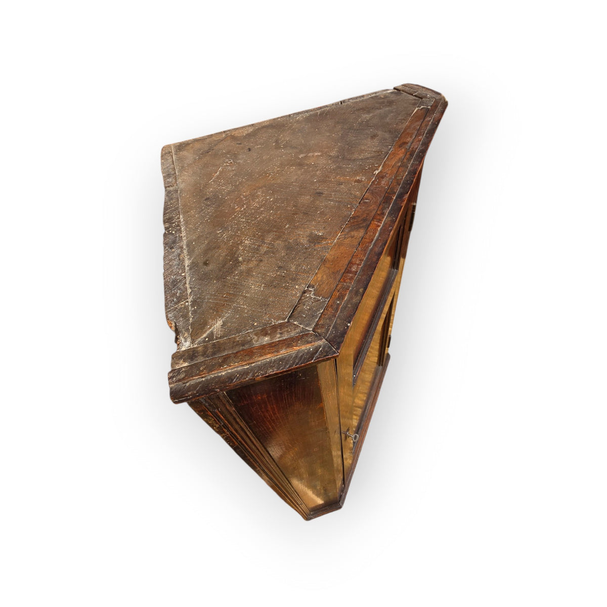 Late 18th-Century George III Antique Oak Hanging Corner Cupboard, Probably Welsh