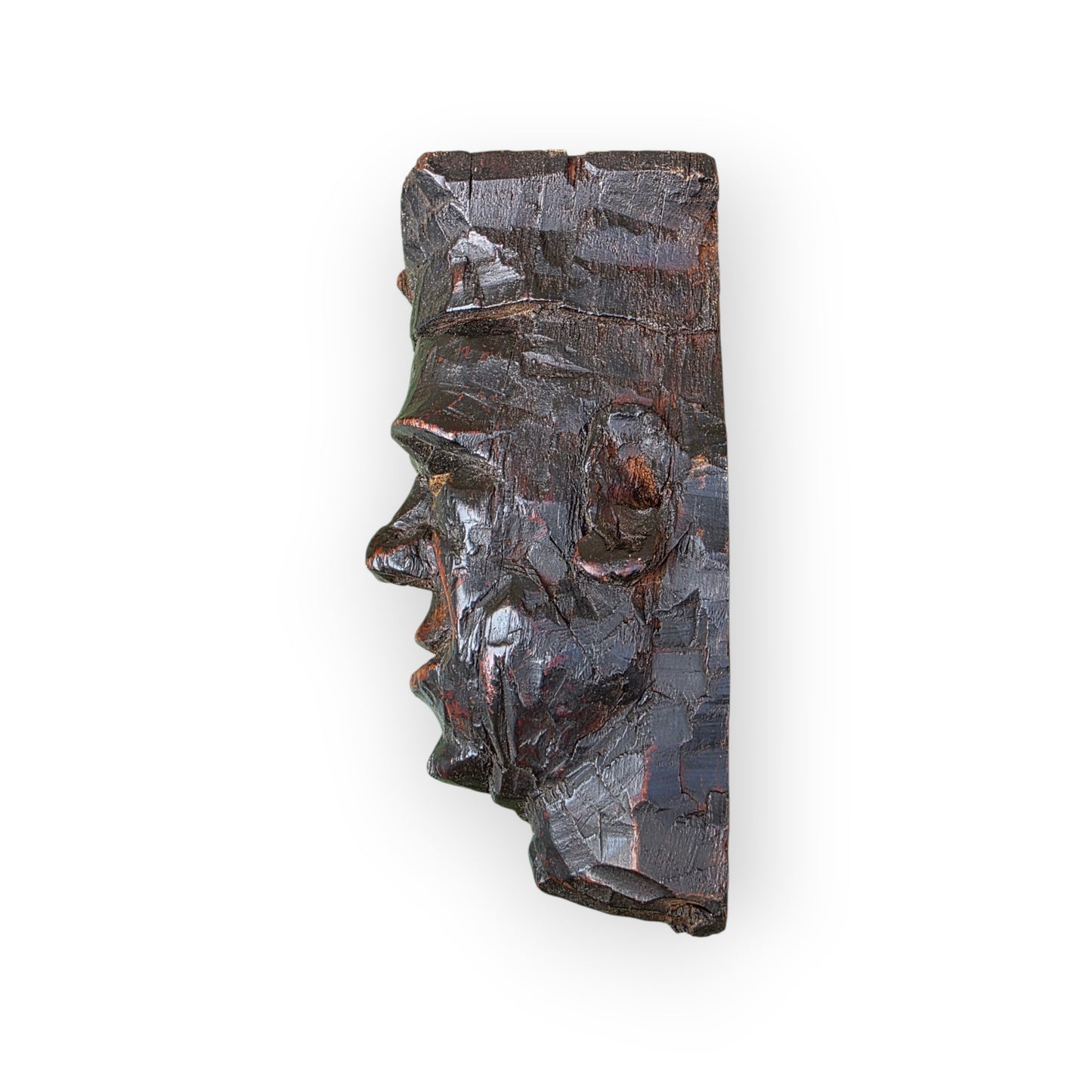 A Late 18th Century Carved Oak Folk Art Head, English, Circa 1780-1800