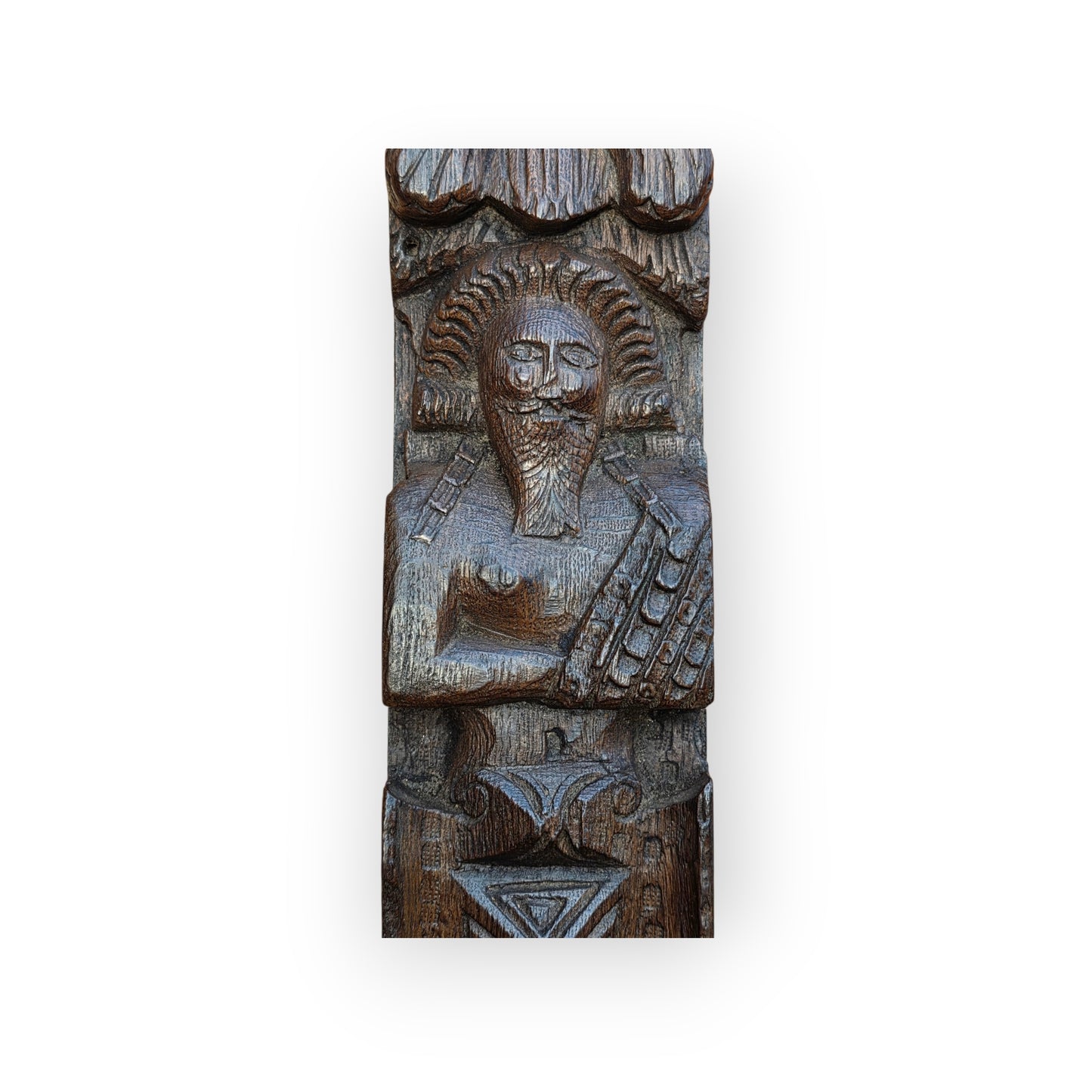Late 16th-Century English Antique Carved Oak Term, circa 1600