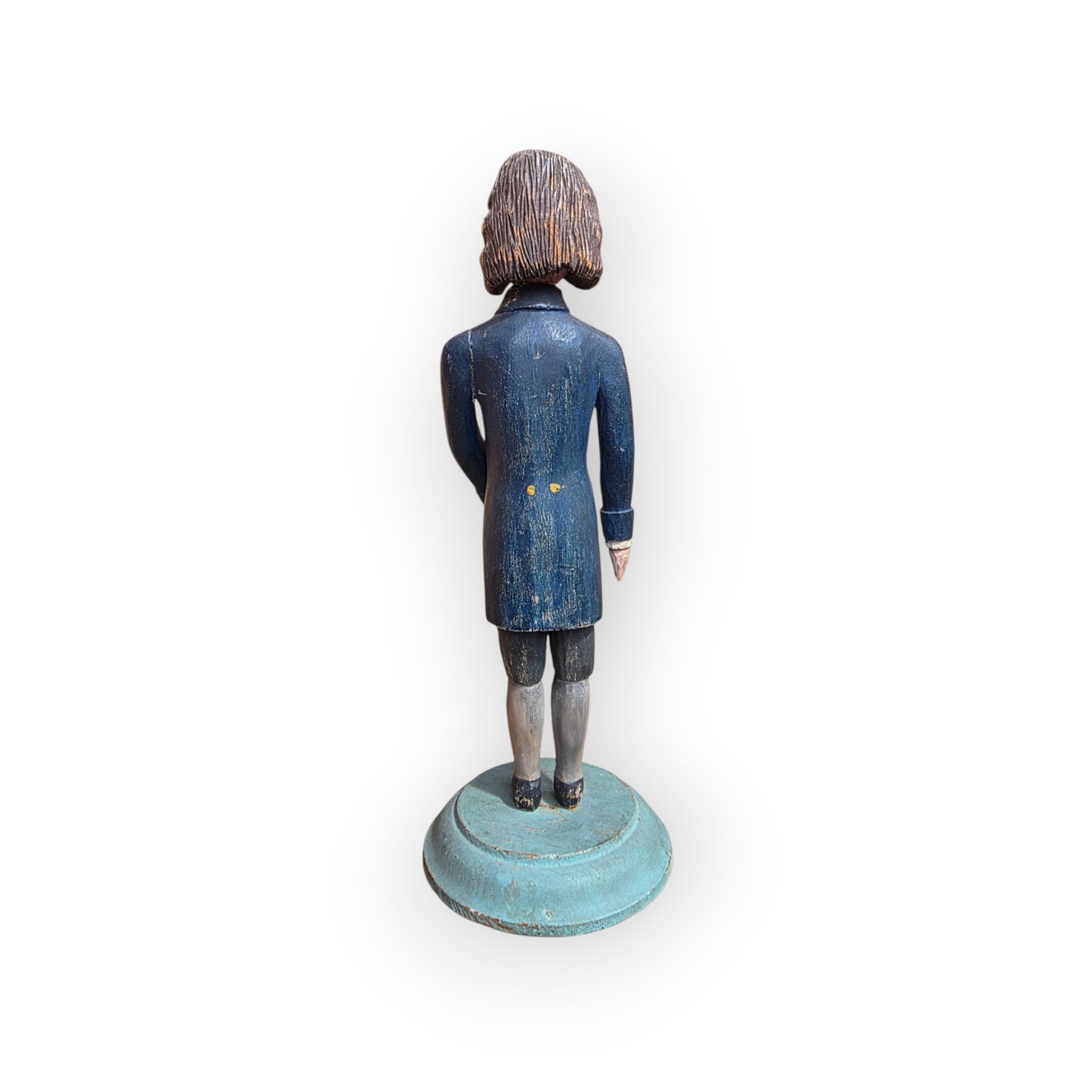 Ex-Levine Collection - A 19th Century American Antique Folk Art Carved Figure of a Georgian Gentleman Colonist