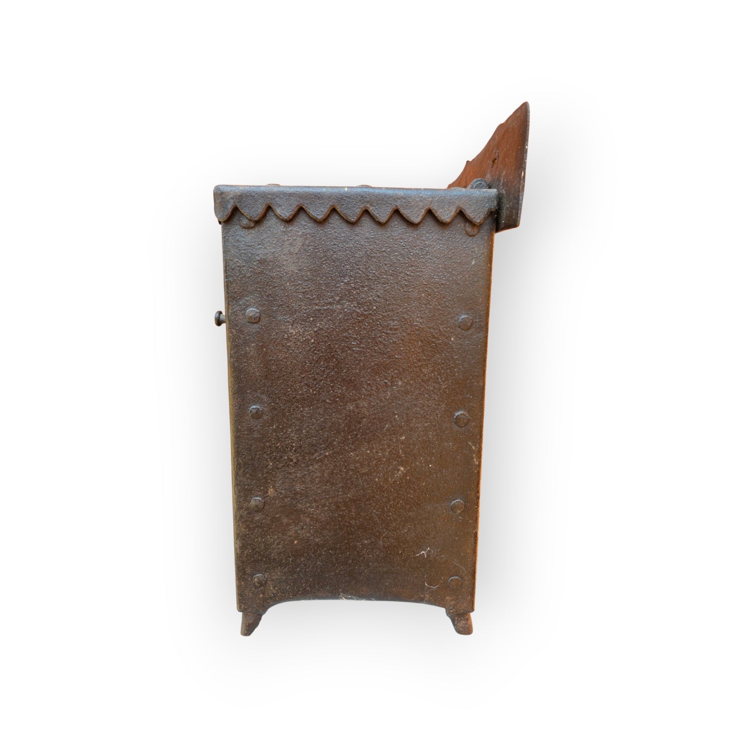 A 17th Century Antique Wrought Iron Alms Box for Wall Mounting, Probably German or Flemish