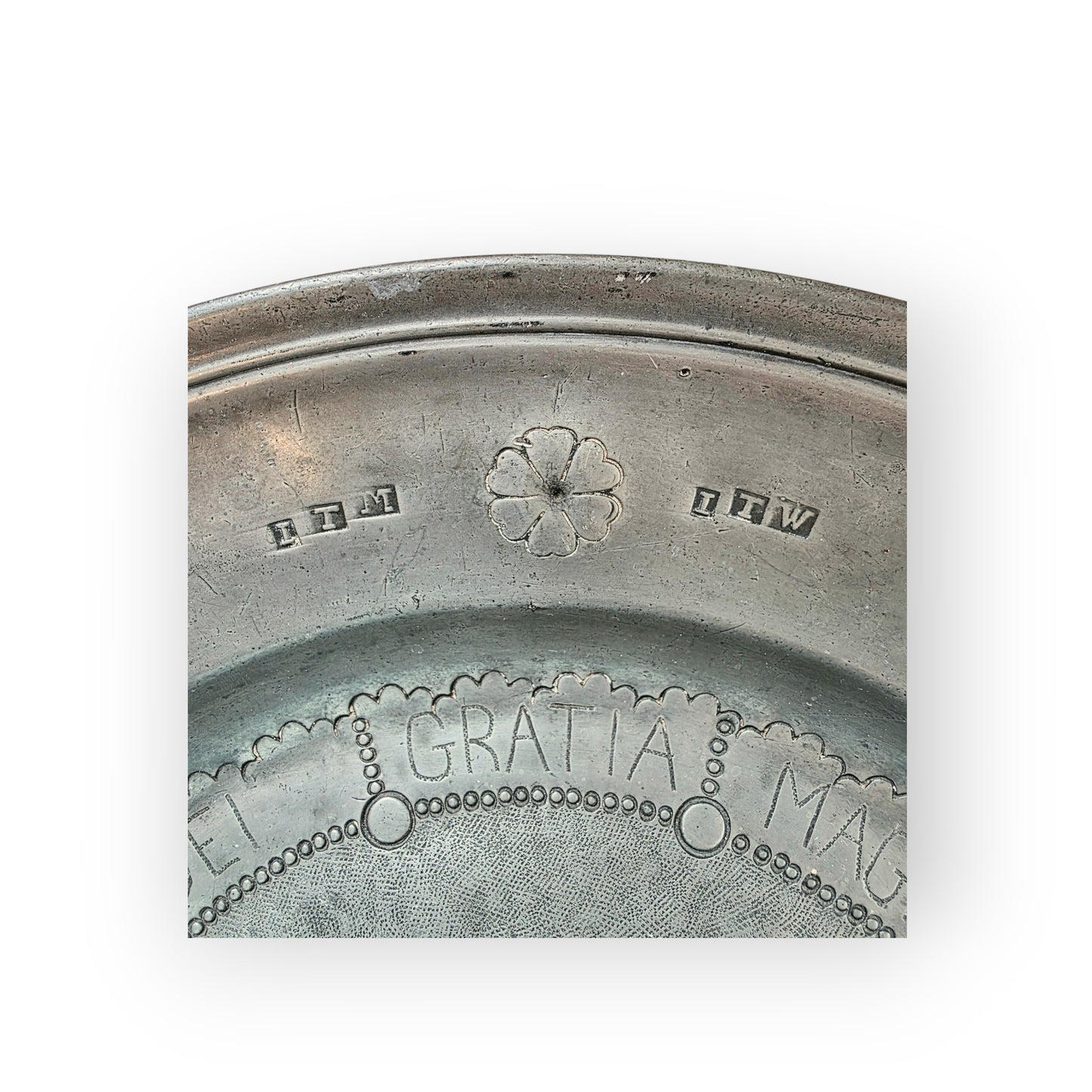 Rare Pair of 17th-Century Antique Pewter Chargers Depicting King Charles I & Henrietta Maria