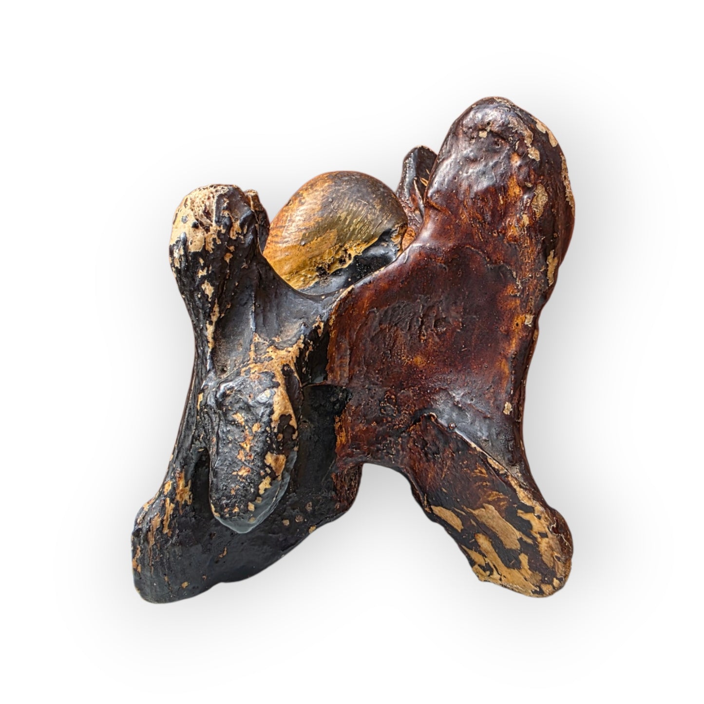 A Rare Early 19th Century English Folk Art "Wesley Bone" — A Horse Vertebra Painted as John Wesley Preaching