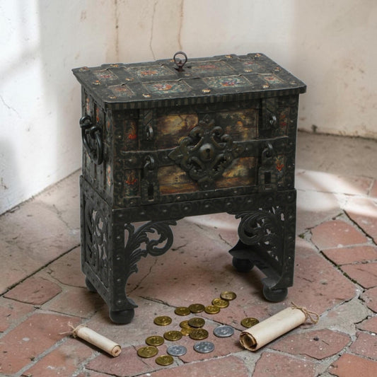 Early 17th-Century Diminutive German Antique Armada Chest