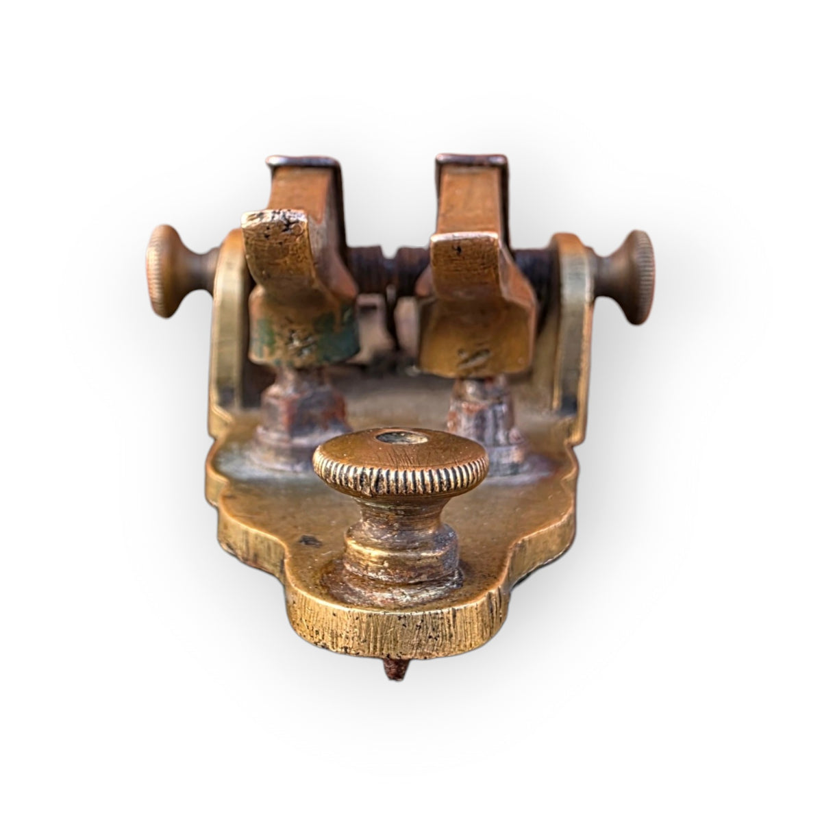 A Rare 19th Century Antique Brass and Steel Percussion-Cap Door Wedge Alarm, Circa 1840-1880