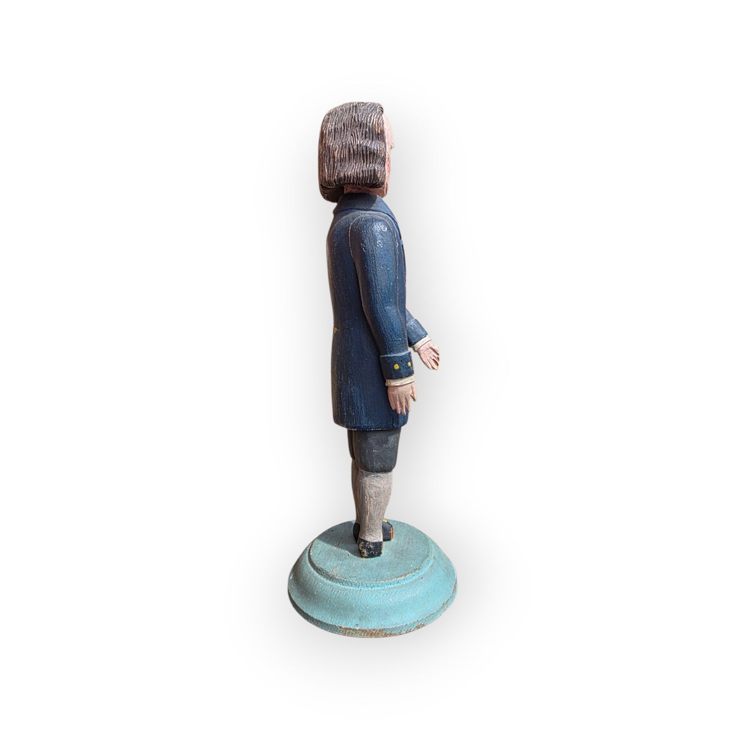 Ex-Levine Collection - A 19th Century American Antique Folk Art Carved Figure of a Georgian Gentleman Colonist