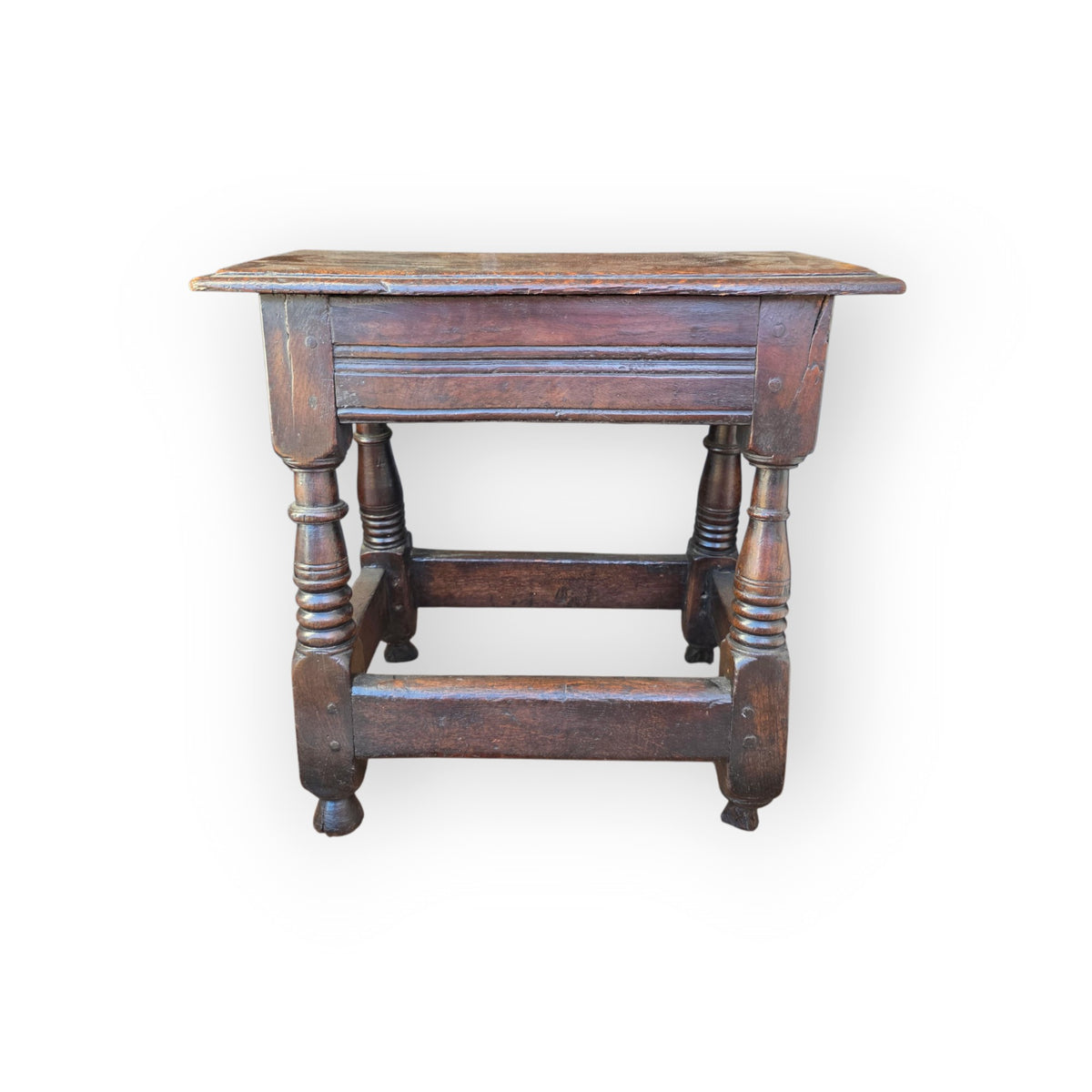 Late 17th Century English Antique Oak Joint Stool