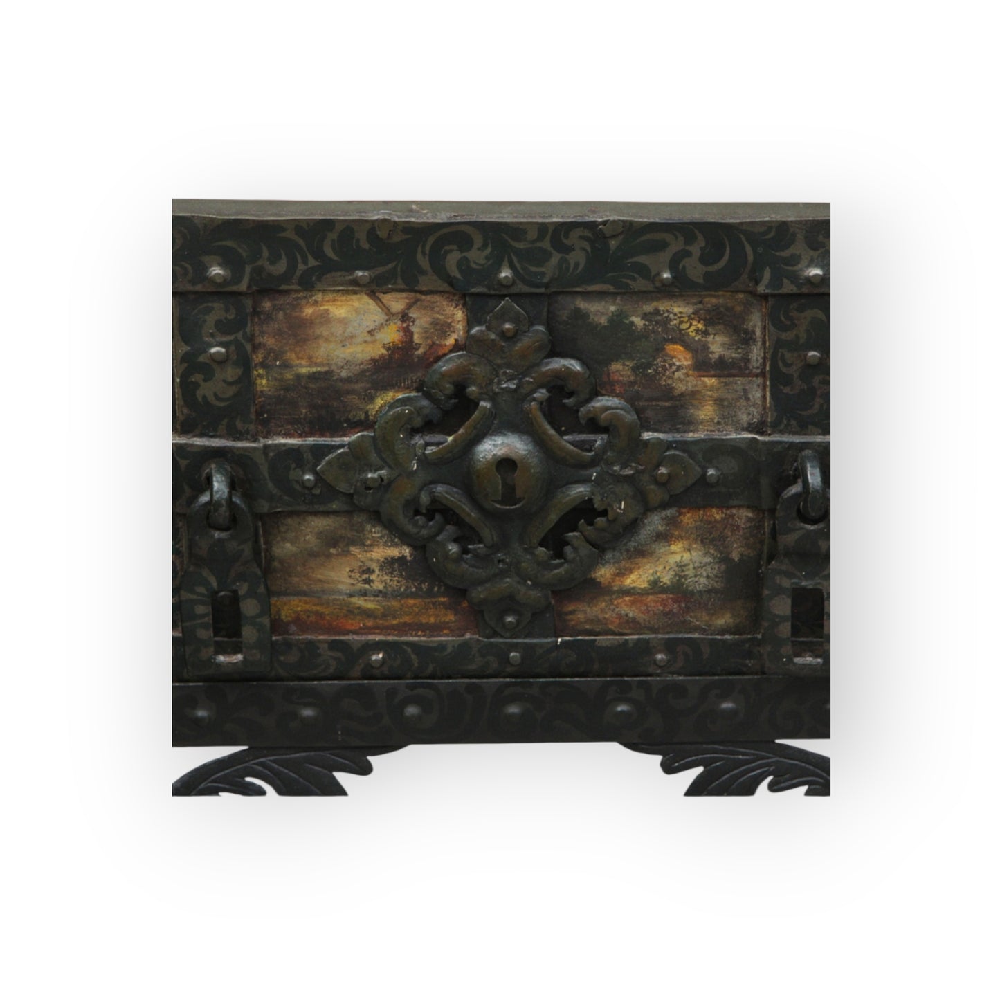 Early 17th-Century Diminutive German Antique Armada Chest