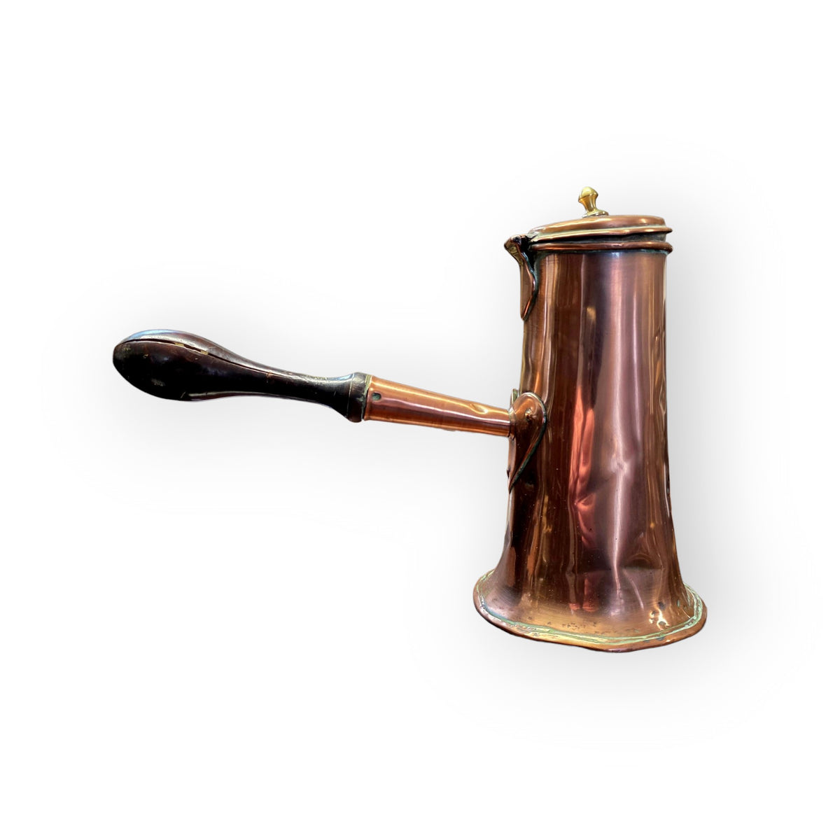 An 18th Century Continental Antique Copper Side-Handled Coffee Pot