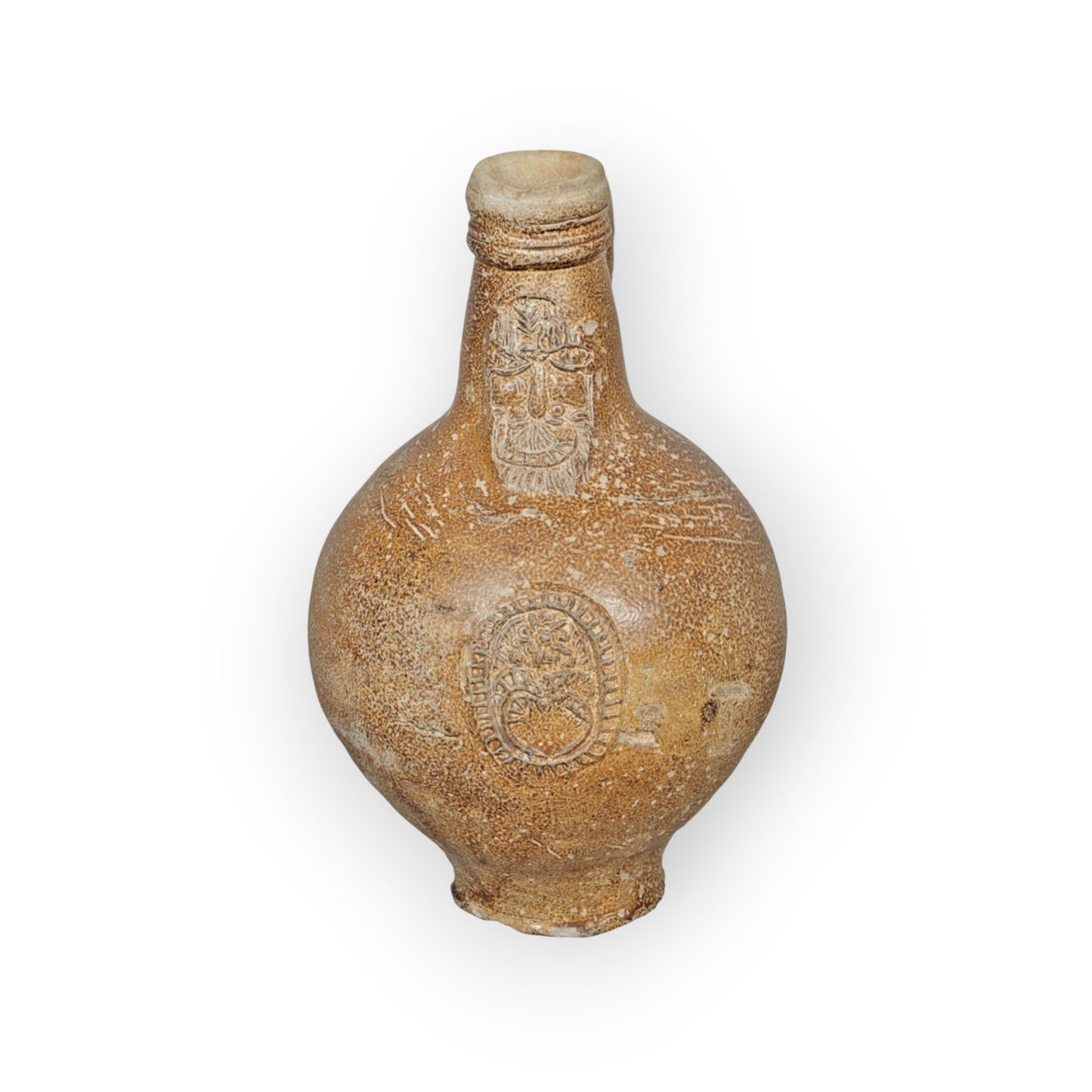 Late 17th Century Salt-Glazed Stoneware Bellarmine Jug, Sea-Recovered from the Barrow Deeps