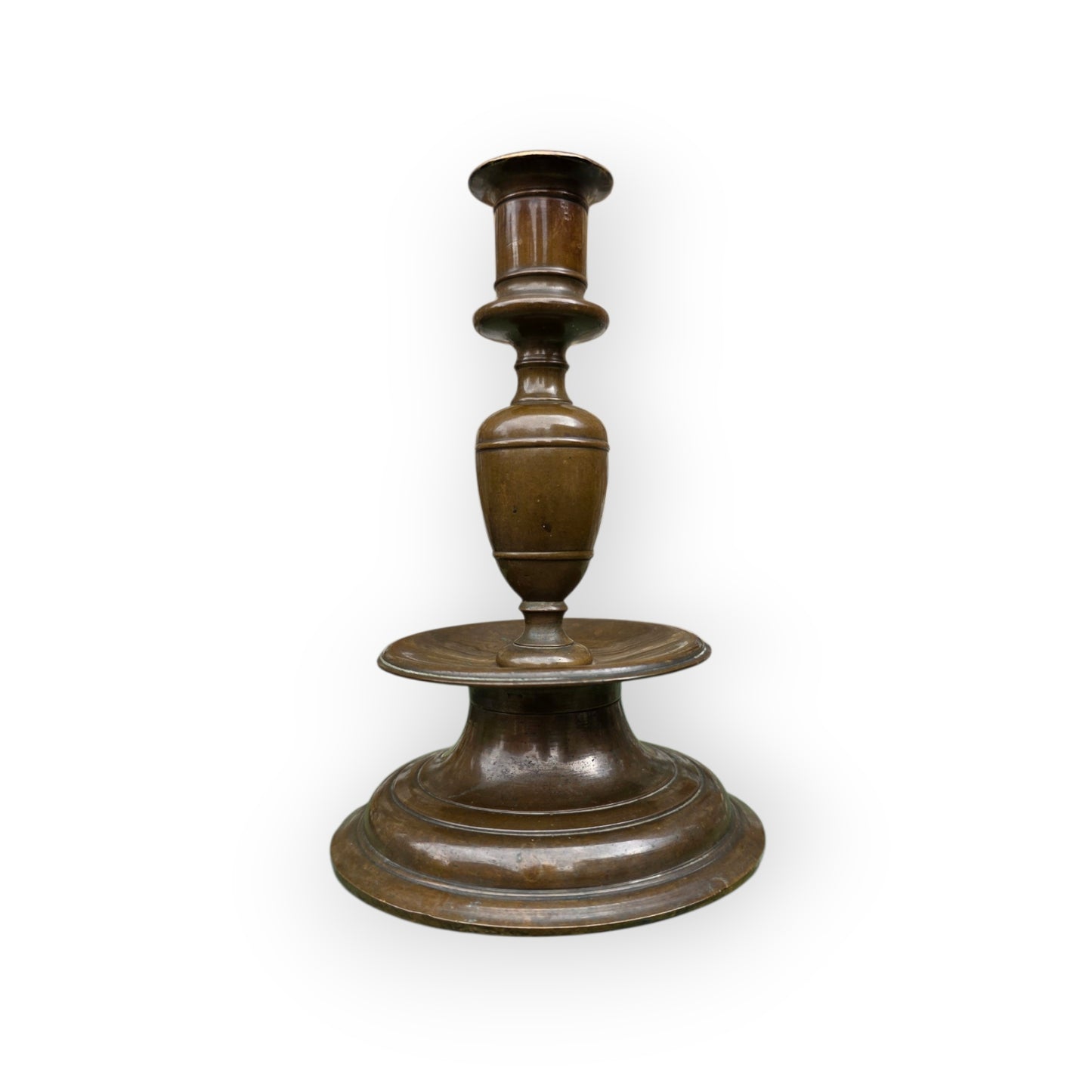 Early 17th-Century Antique Brass Nuremberg-Made Candlestick, circa. 1600-1620