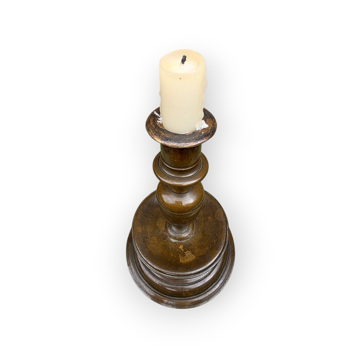 Early 17th-Century Antique Brass Nuremberg-Made Candlestick, circa. 1600-1620