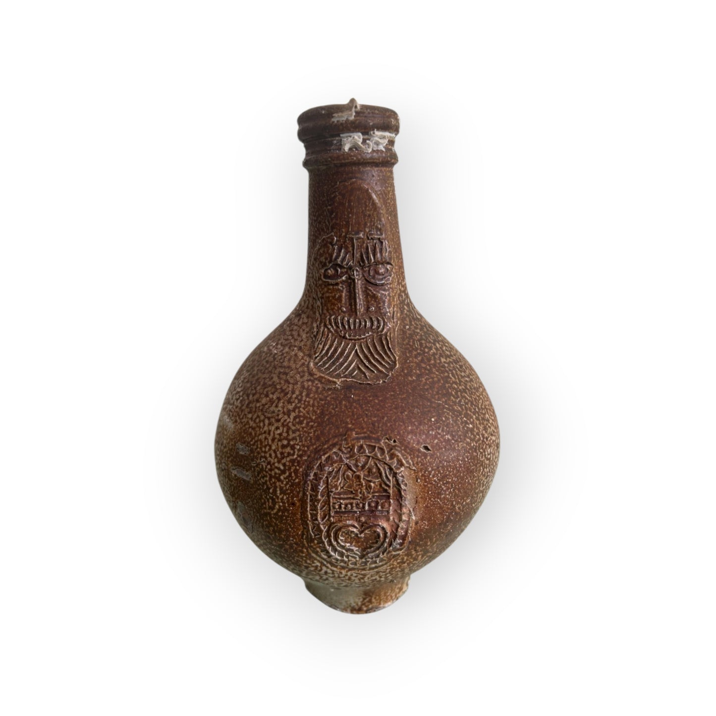 17th-Century German Antique Stoneware Bellarmine Jug/Bartmannkrug with Marine Concretion - A Seabed Find