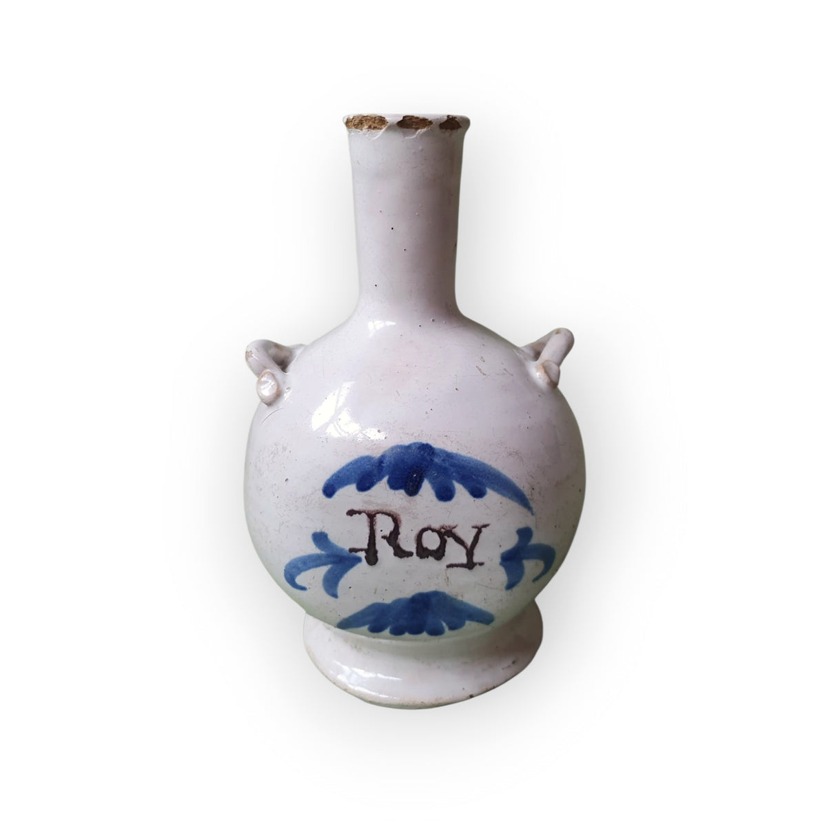 A 17th Century, French Antique, Faience "Boy" Bottle, Circa 1680, Attributed to Nevers, France