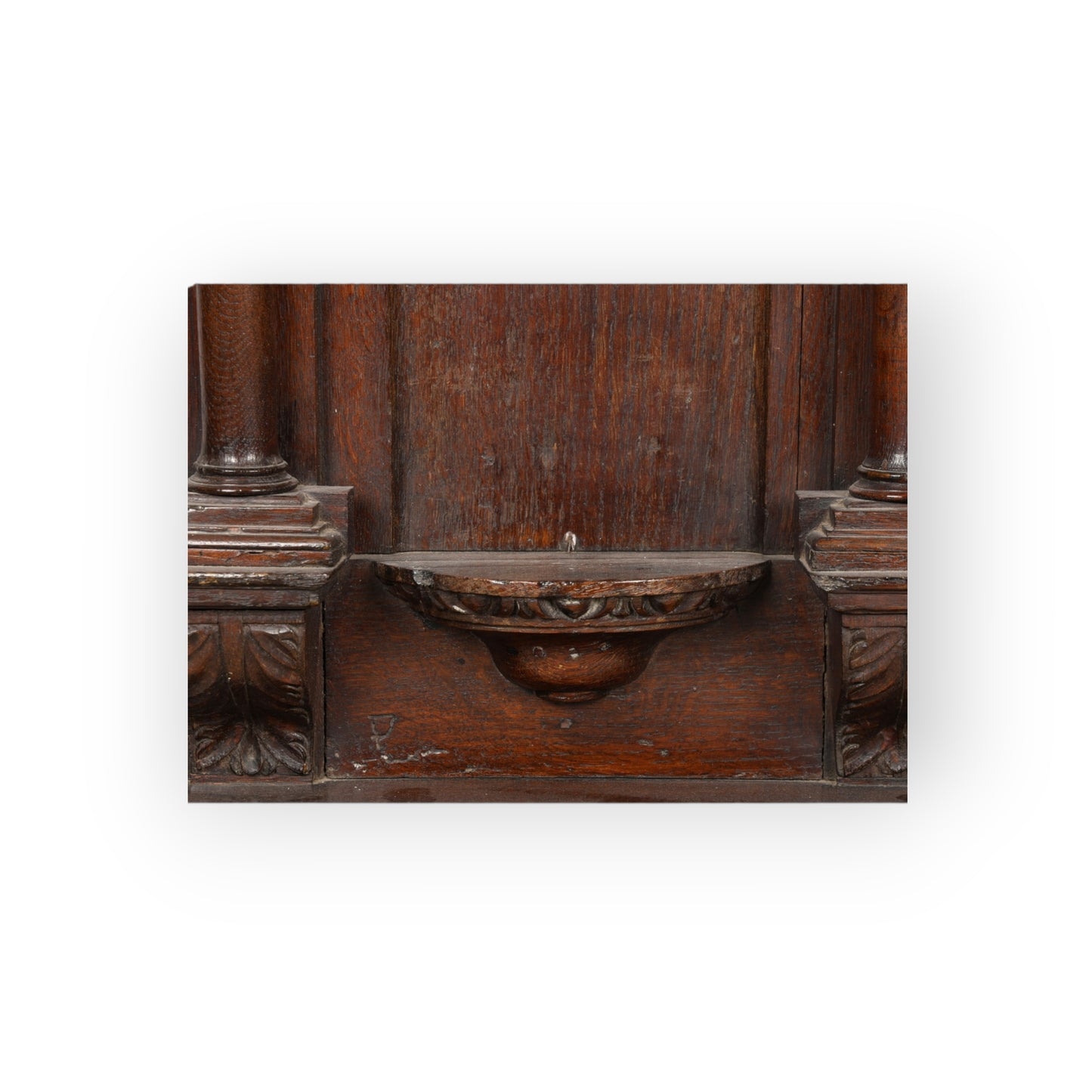 Large 18th-Century Antique Oak Niche of Architectural Form