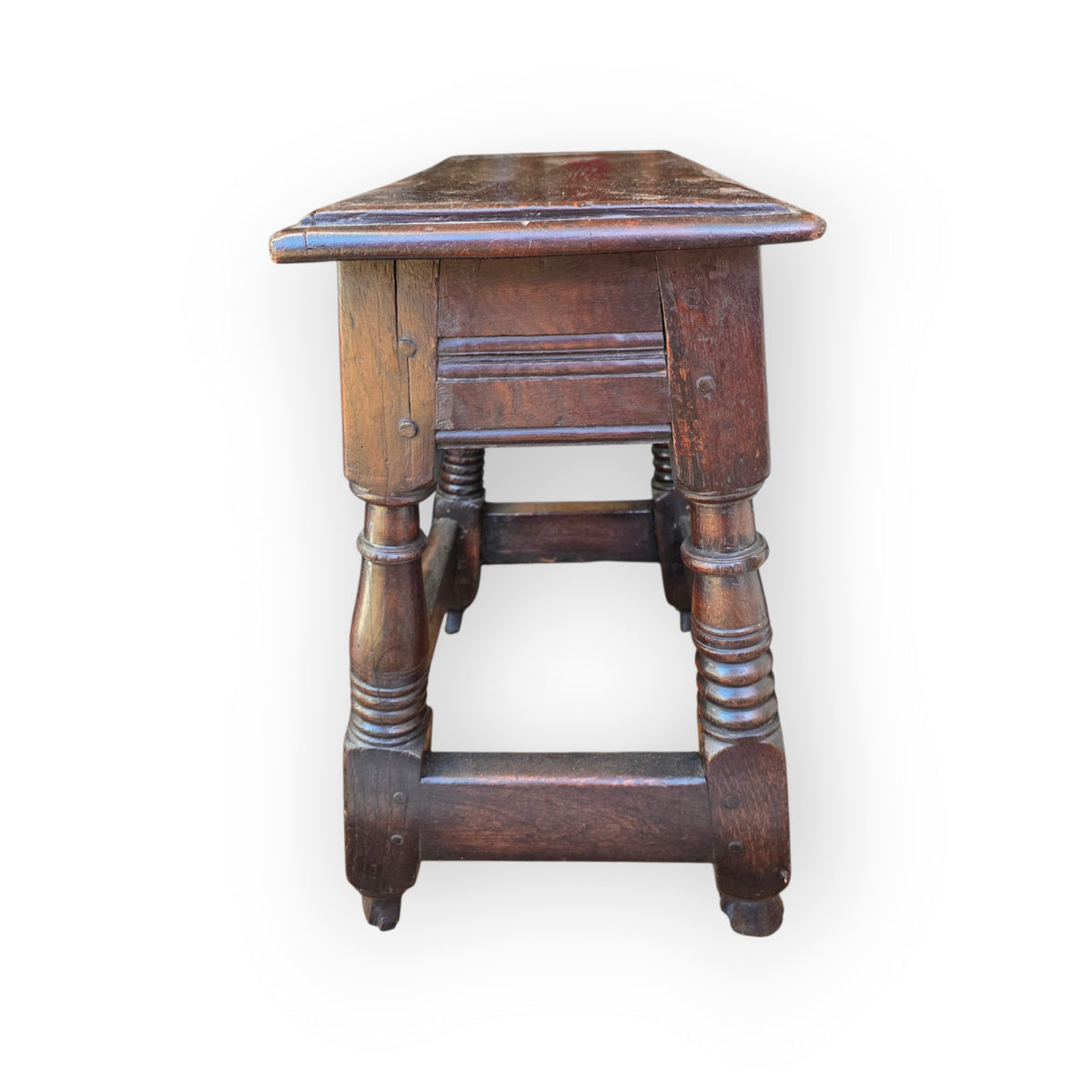 Late 17th Century English Antique Oak Joint Stool