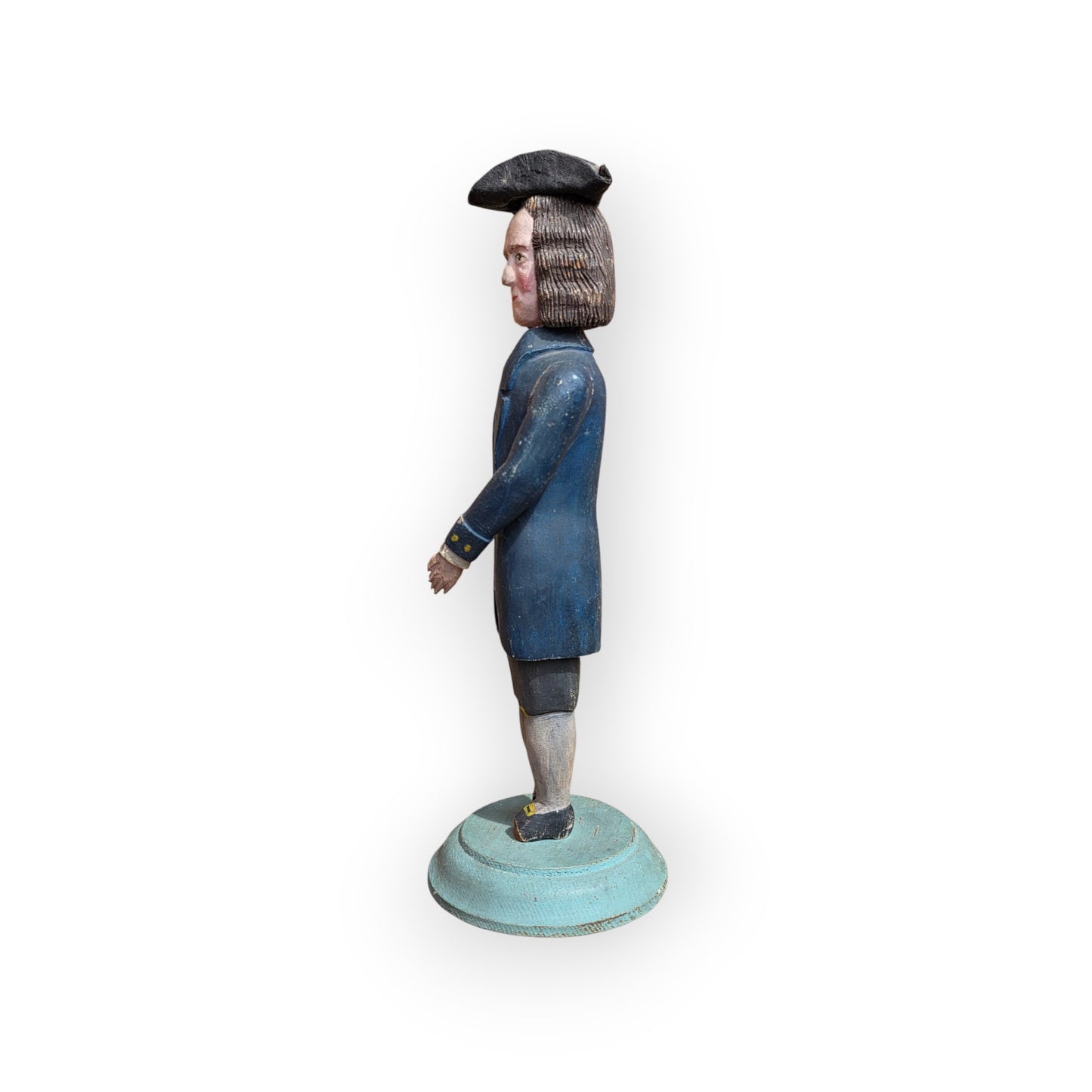 Ex-Levine Collection - A 19th Century American Antique Folk Art Carved Figure of a Georgian Gentleman Colonist