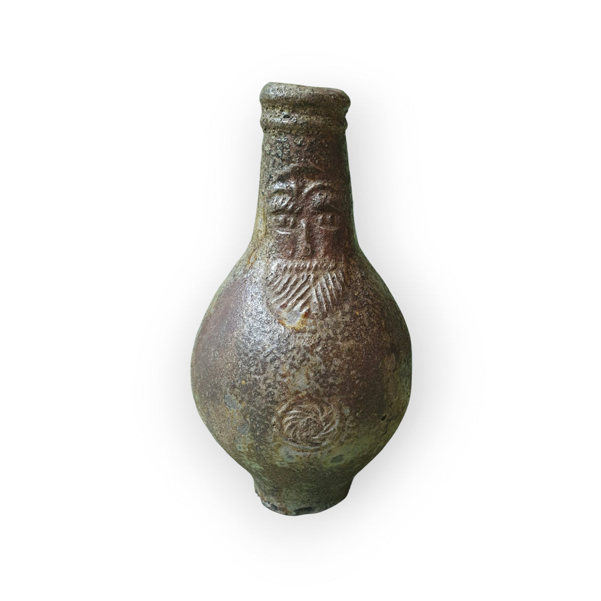 A 17thC German Antique Bellarmine Stoneware Jug, Frechen, Circa 1650